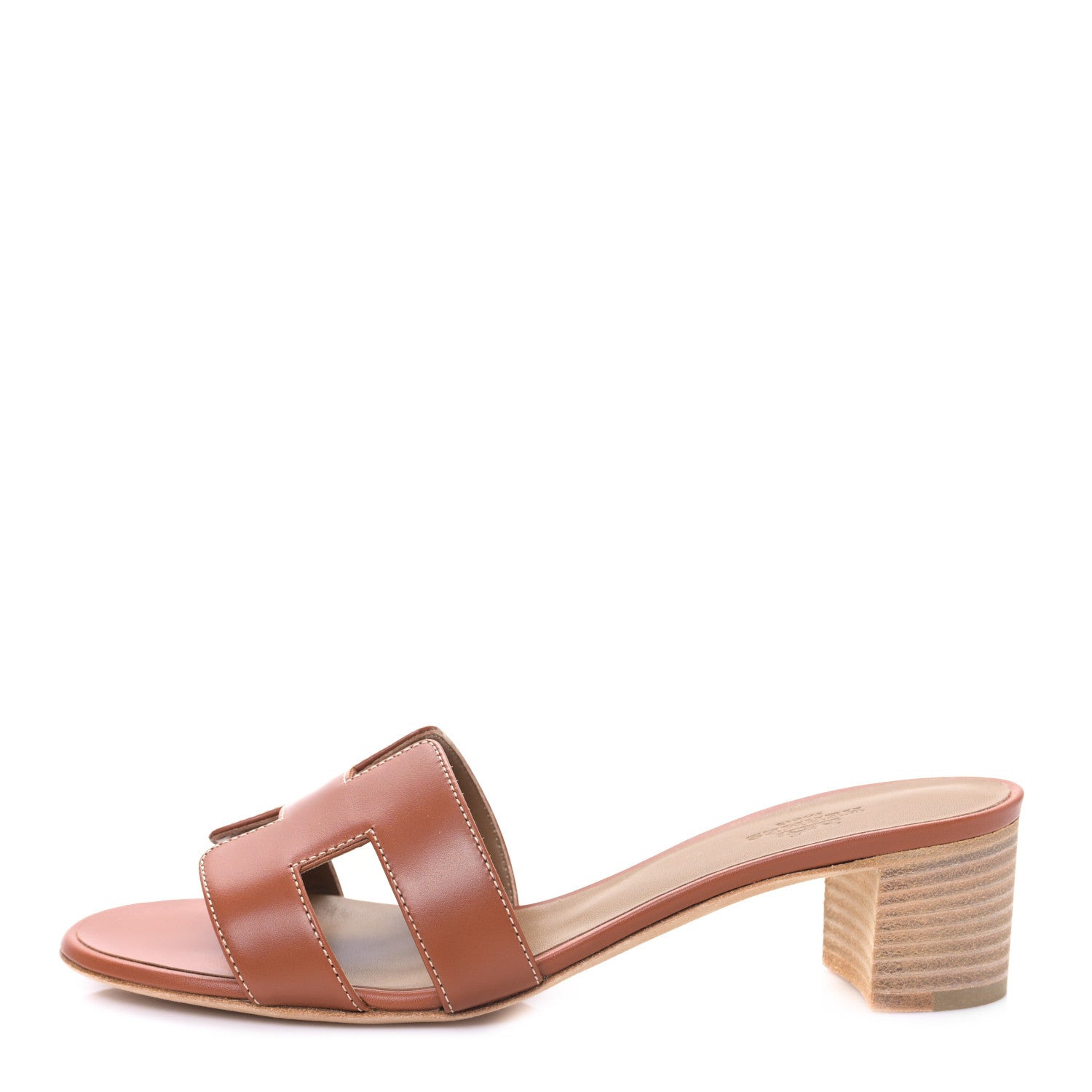 Hermes Calfskin Oasis Sandals 37 Gold 1 of 9