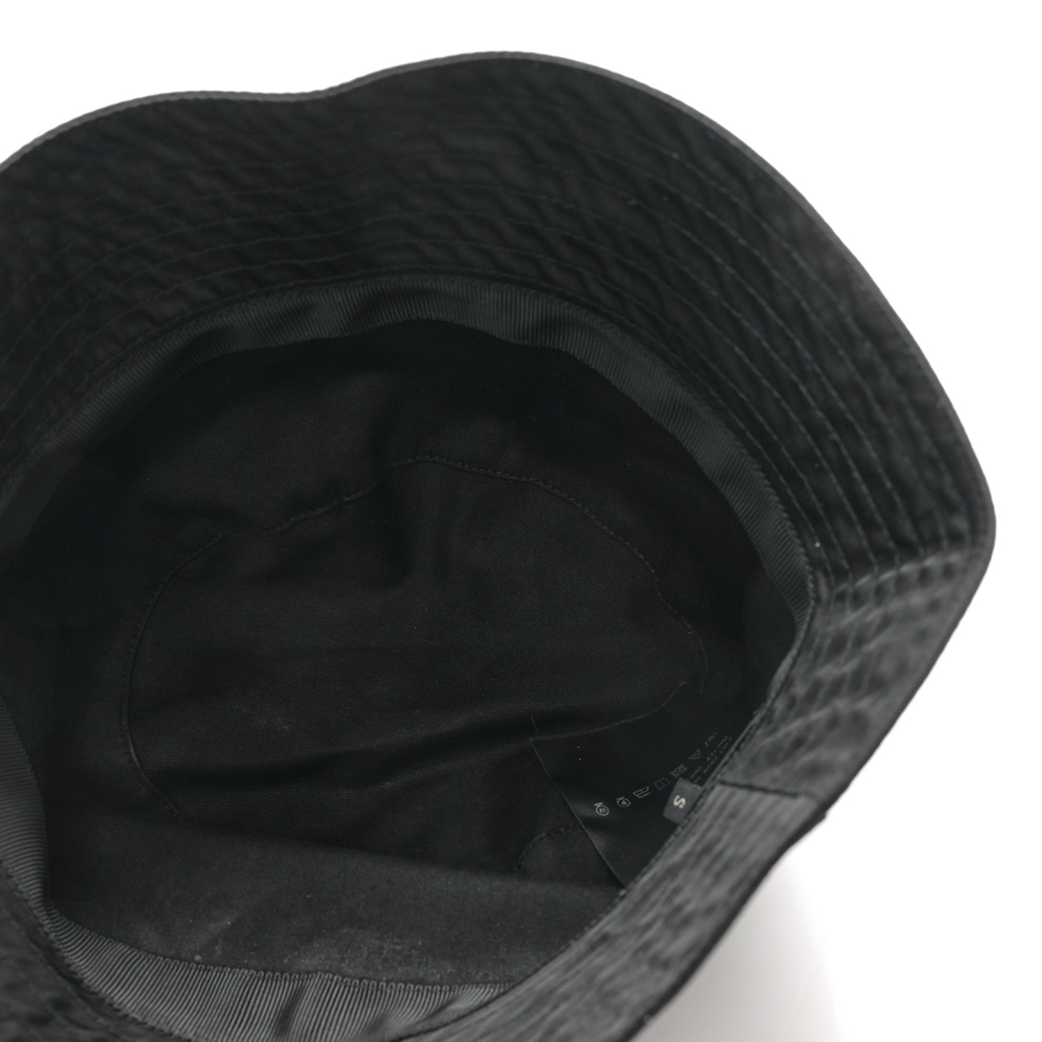 Prada Re-Nylon Rubber Logo Bucket Hat S Black 7 of 9