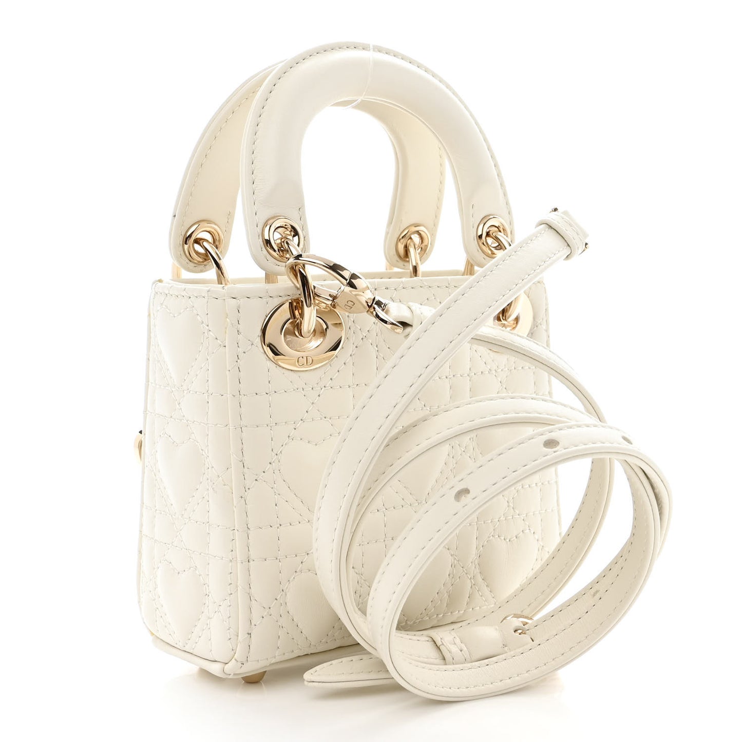 Calfskin Cannage Dioramour Micro Lady Dior Dior White