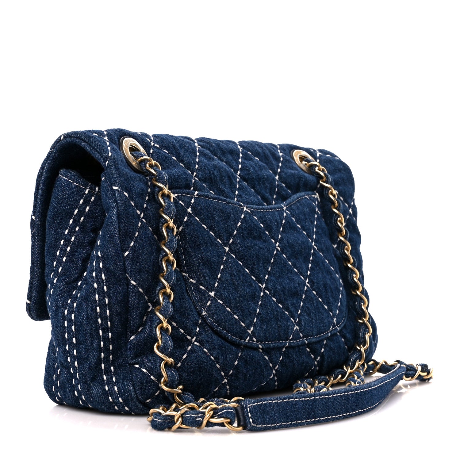 Chanel Denim Quilted Medium Denim Trip Single Flap Blue 3 of 11