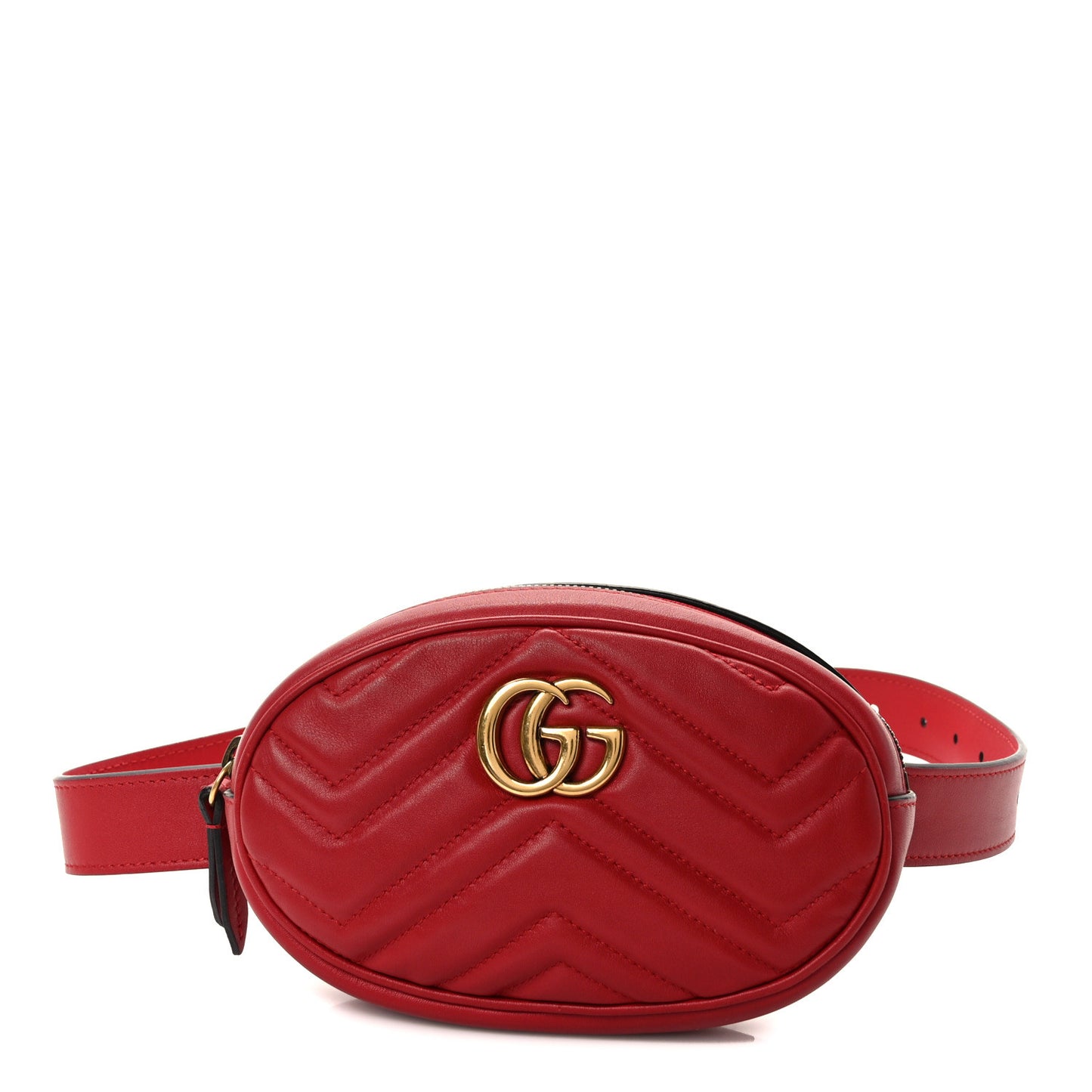 Calfskin Matelasse GG Marmont Belt Bag 75 30 Hibiscus Red
