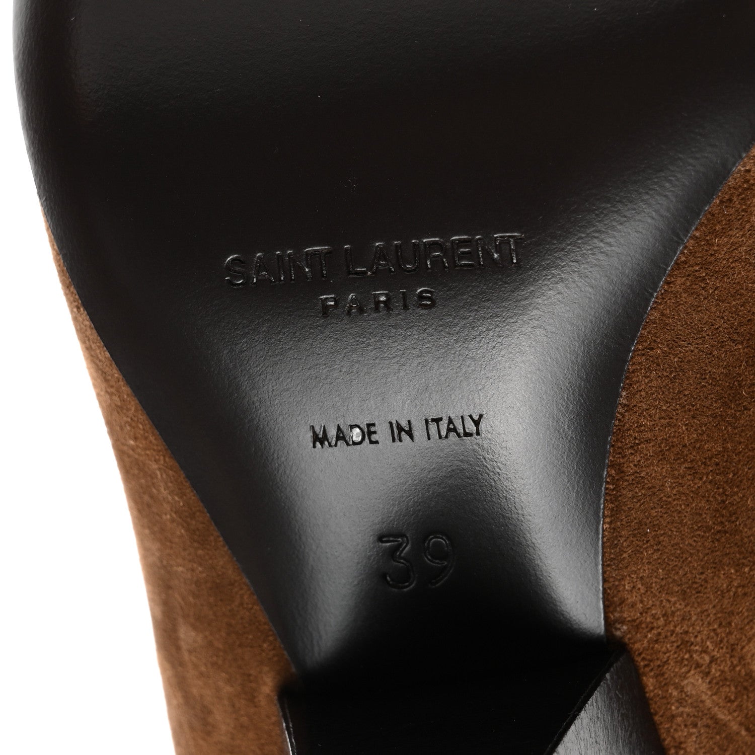 Saint Laurent Suede Liz 85 Wedge Booties 39 Brown 6 of 9