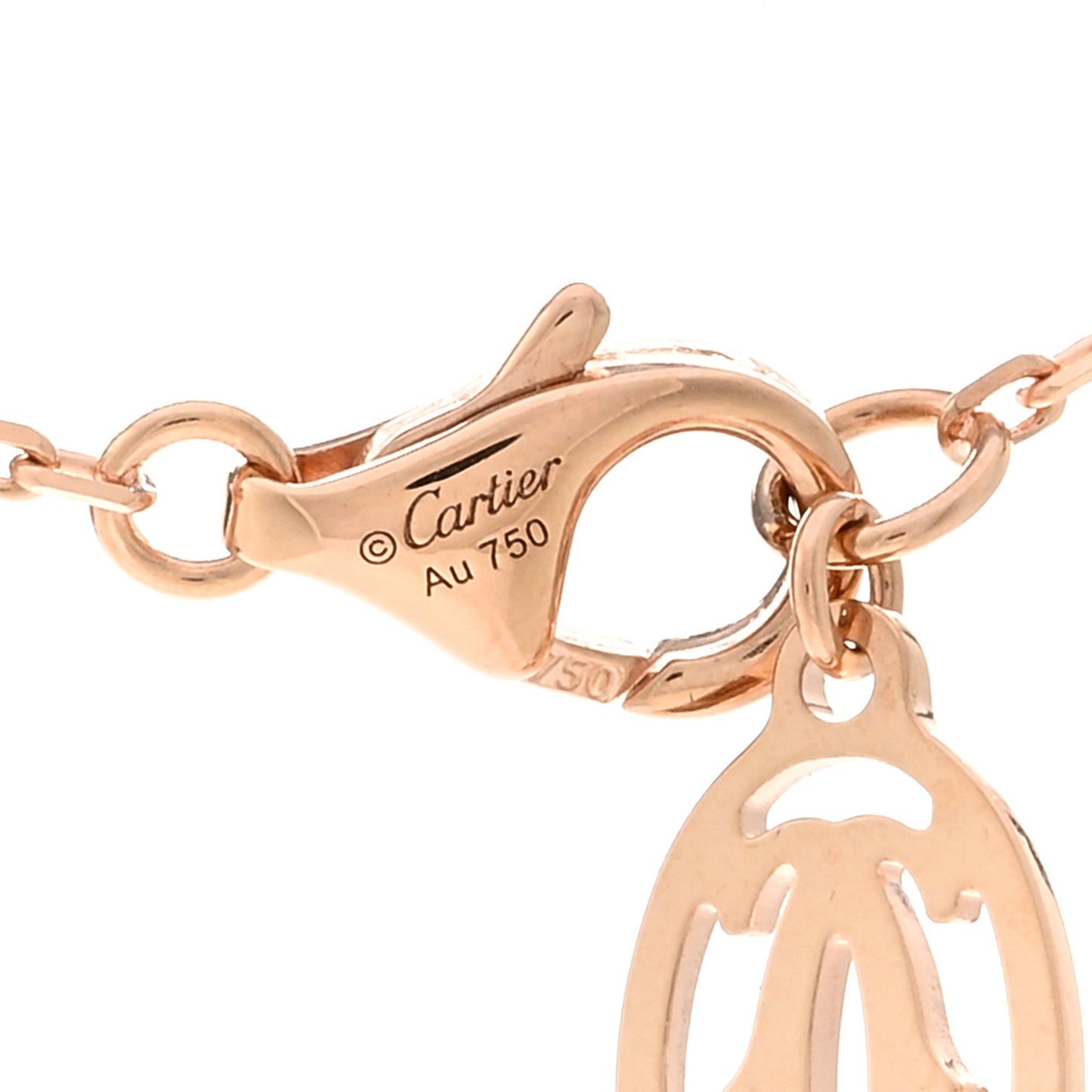 18K Pink Gold Diamond LM D'Amour Pendant Necklace