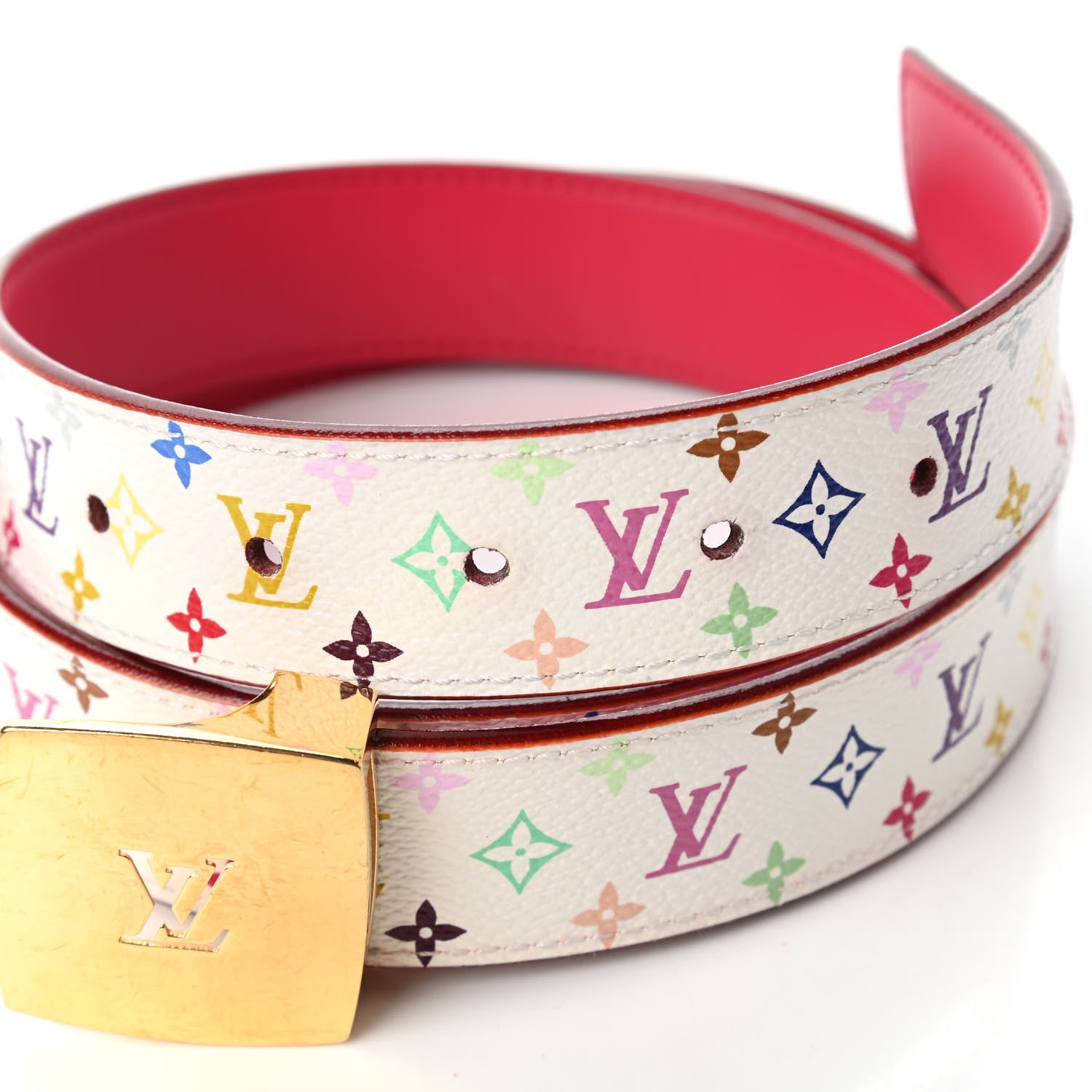 Louis Vuitton Monogram Multicolor LV Cut Reversible Belt 90 36 White Grenade 3 of 5
