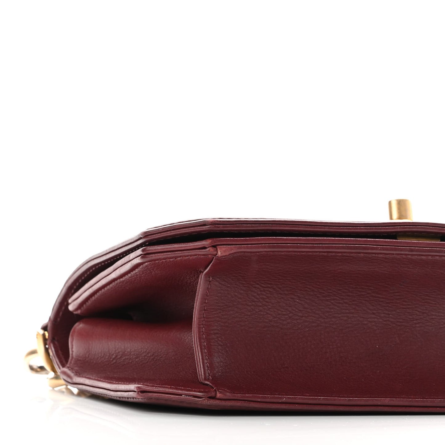 Calfskin Quilted Small Flap Burgundy