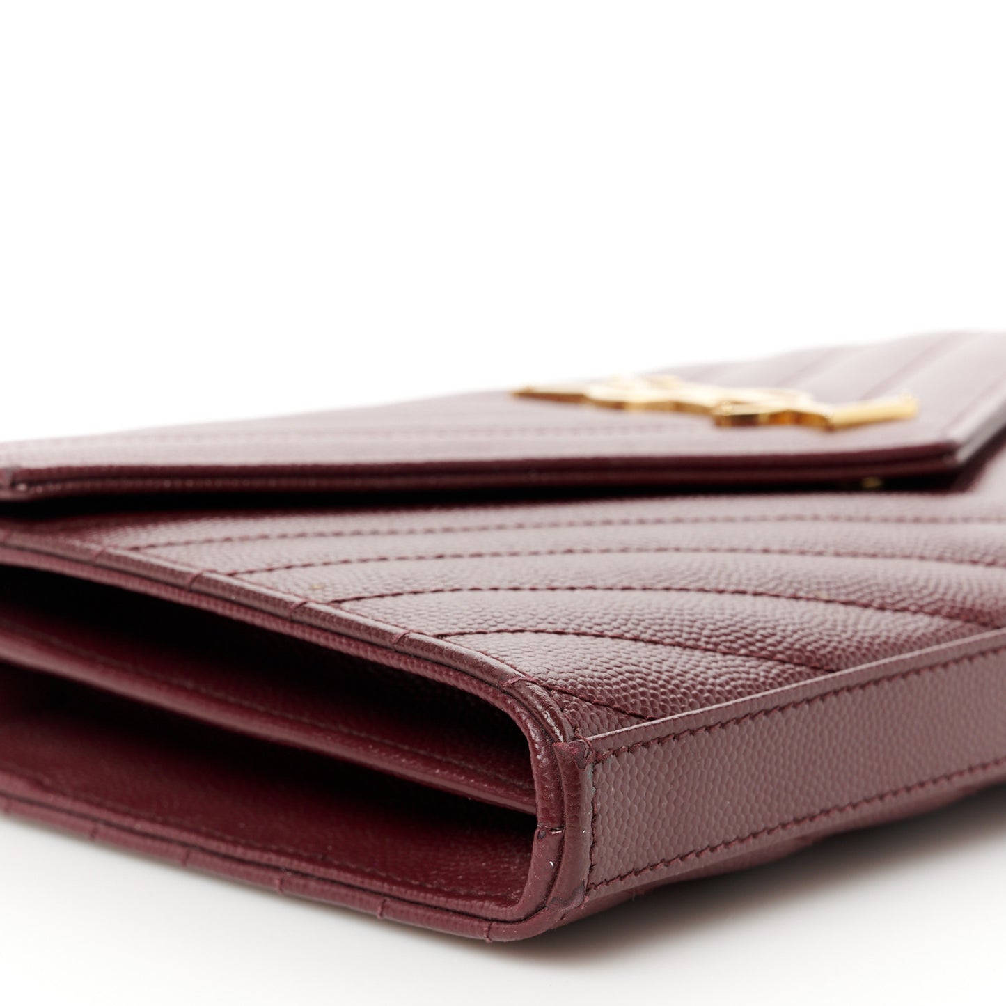 Grain De Poudre Matelasse Chevron Monogram Chain Wallet Rouge Legion