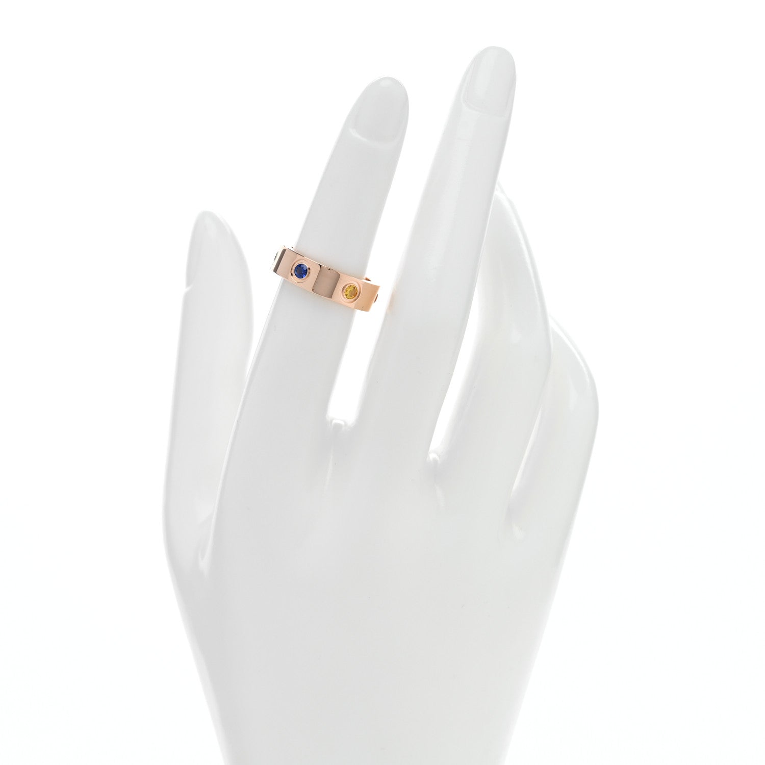 Cartier 18K Pink Gold Sapphire Garnet Amethyst 5.5mm LOVE Ring 50 5.25 2 of 4
