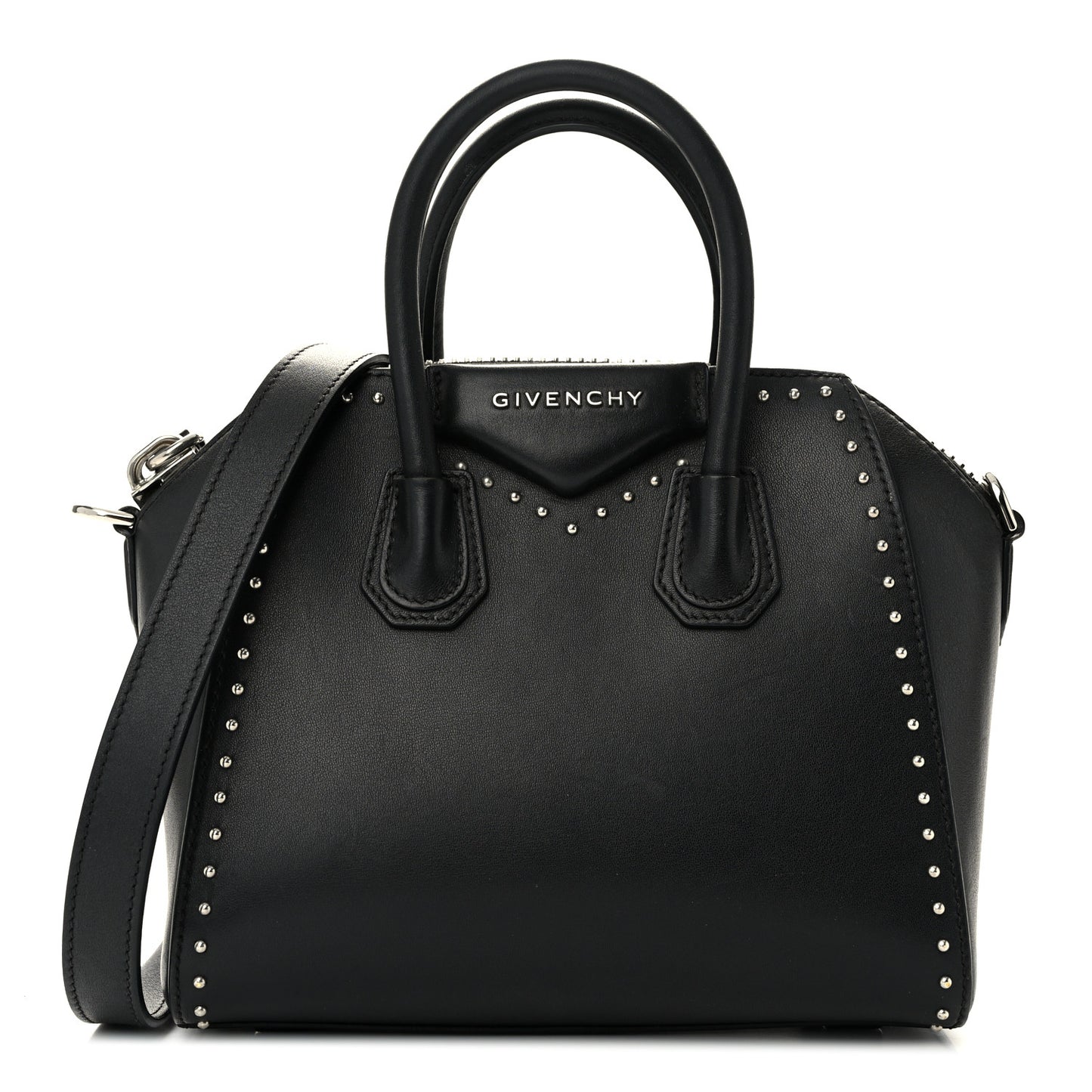 Smooth Calfskin Mini Studded Antigona Black