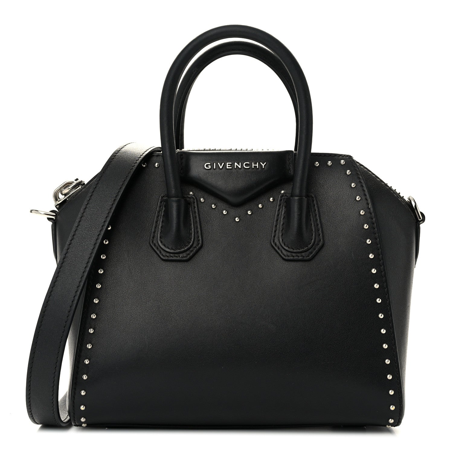 Givenchy Smooth Calfskin Mini Studded Antigona Black 1 of 10
