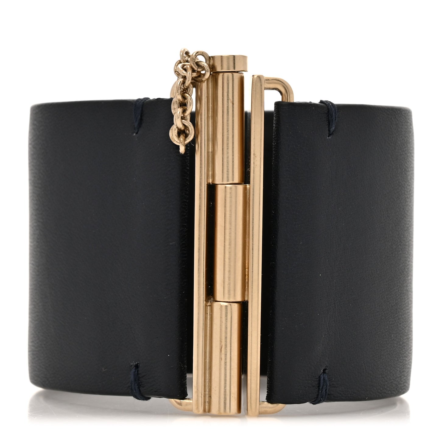 Calfskin CC Wide Cuff S Black Gold