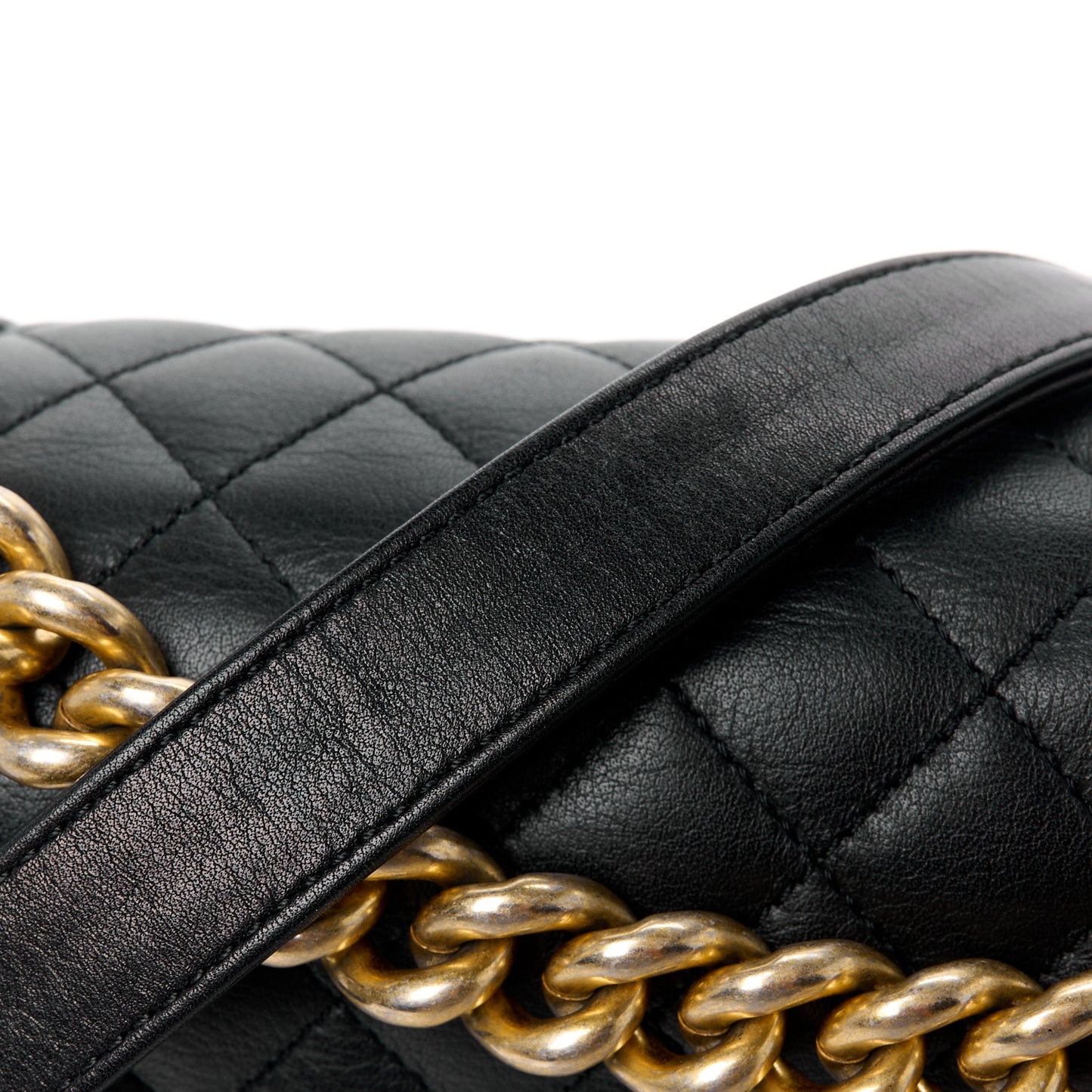 Calfskin Quilted New Medium Boy Flap Black