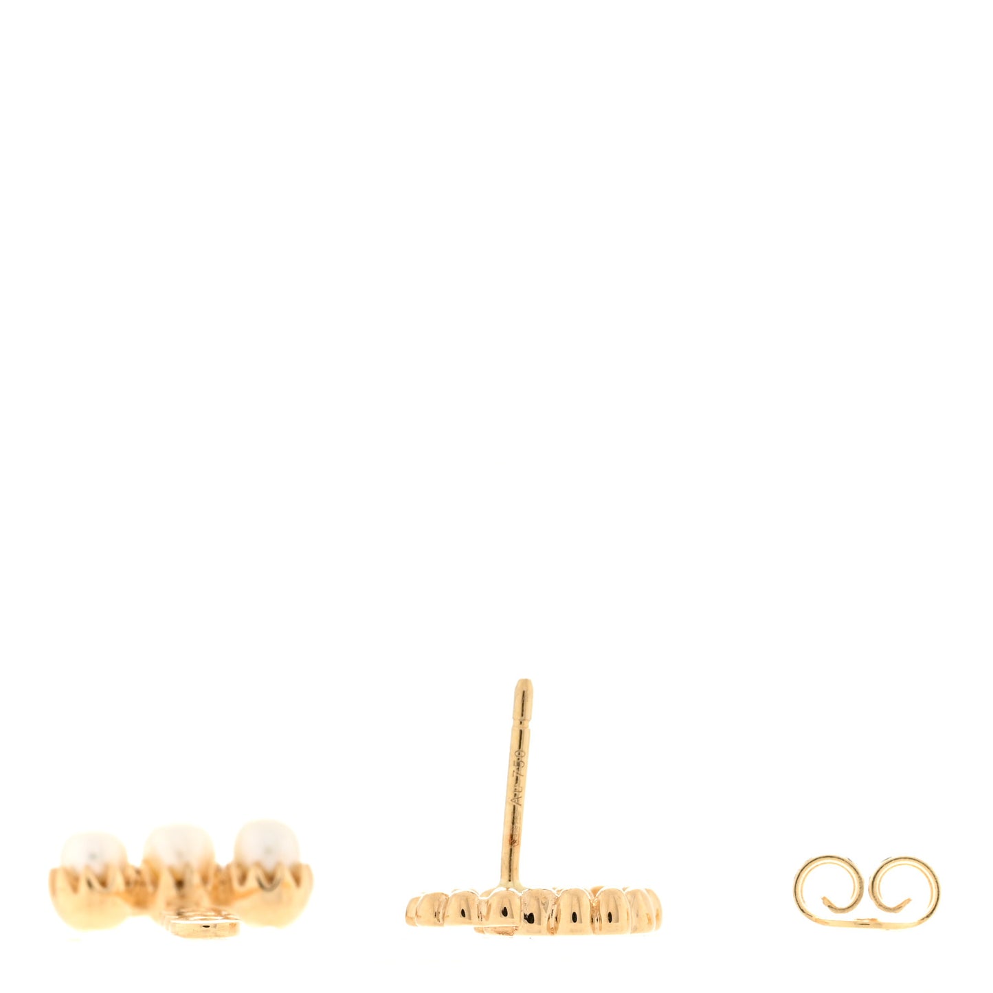18K Yellow Gold Pearl Single GG Running Earring