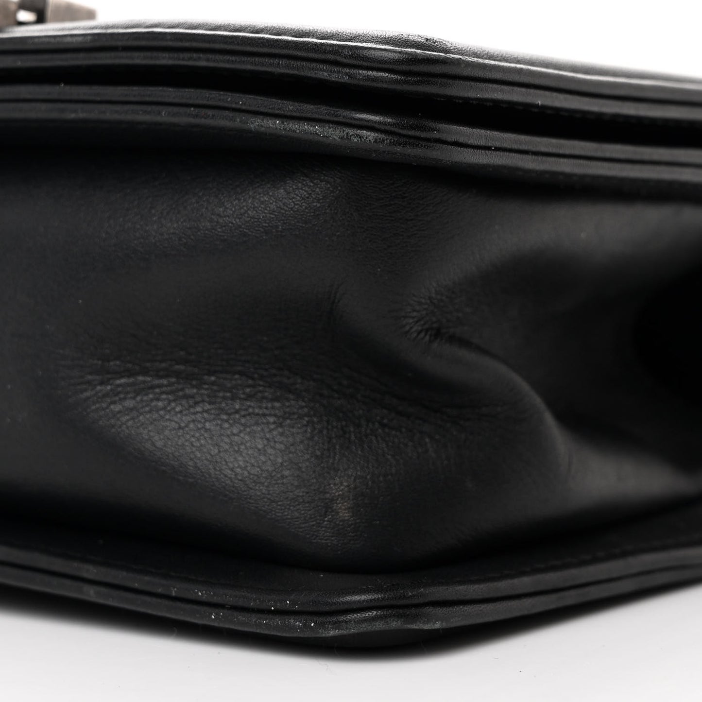Calfskin Woven Small Boy Flap Black White