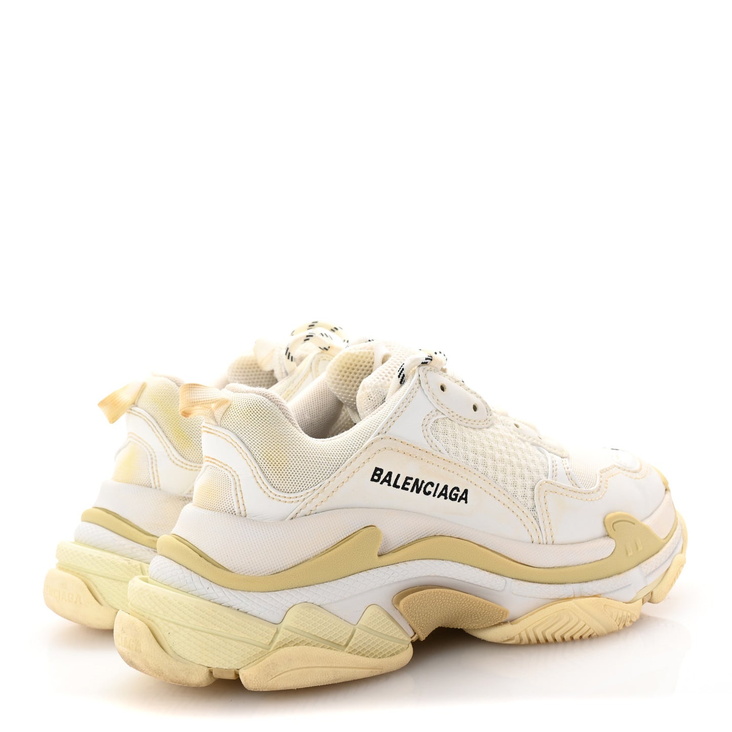 Fabric Mesh Womens Triple S Sneakers 38 White