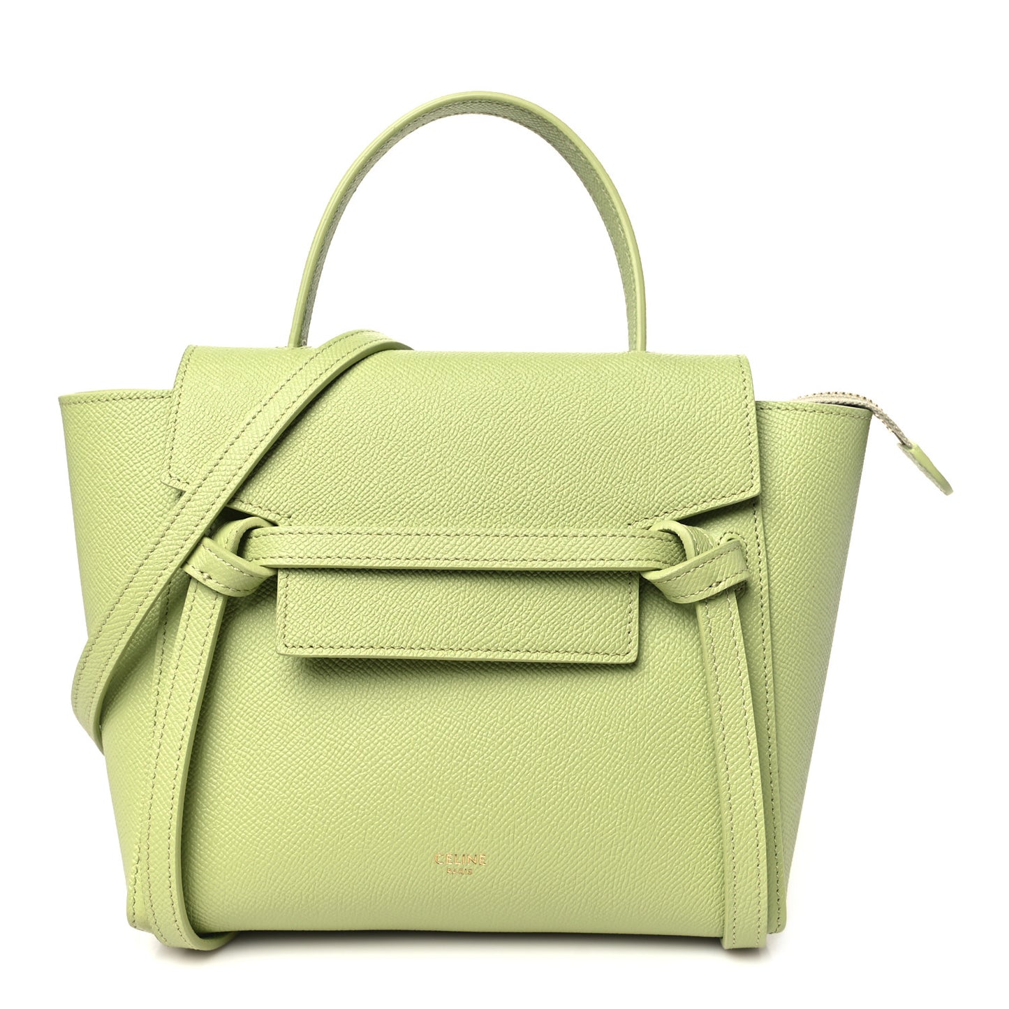 Grained Calfskin Nano Belt Bag Vert D'eau
