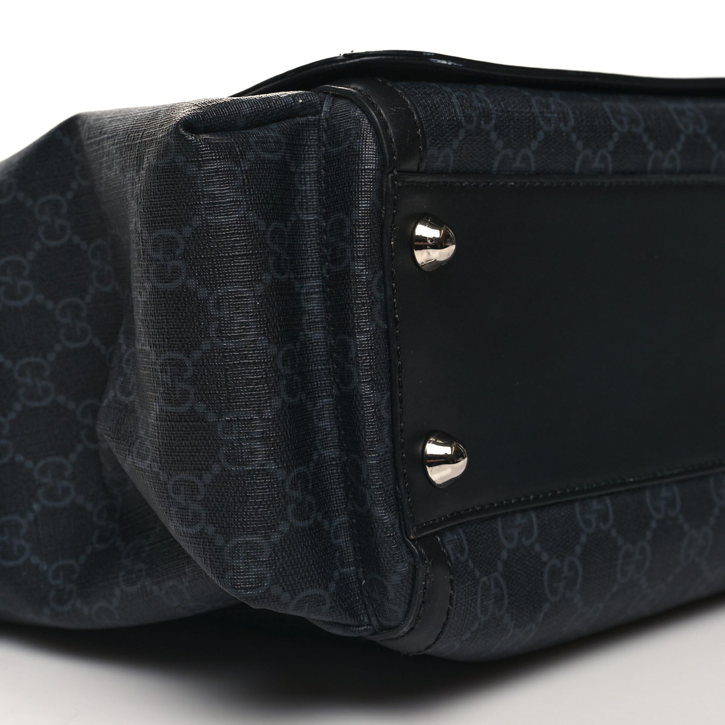 GG Supreme Monogram Web Messenger Diaper Bag Black Grey