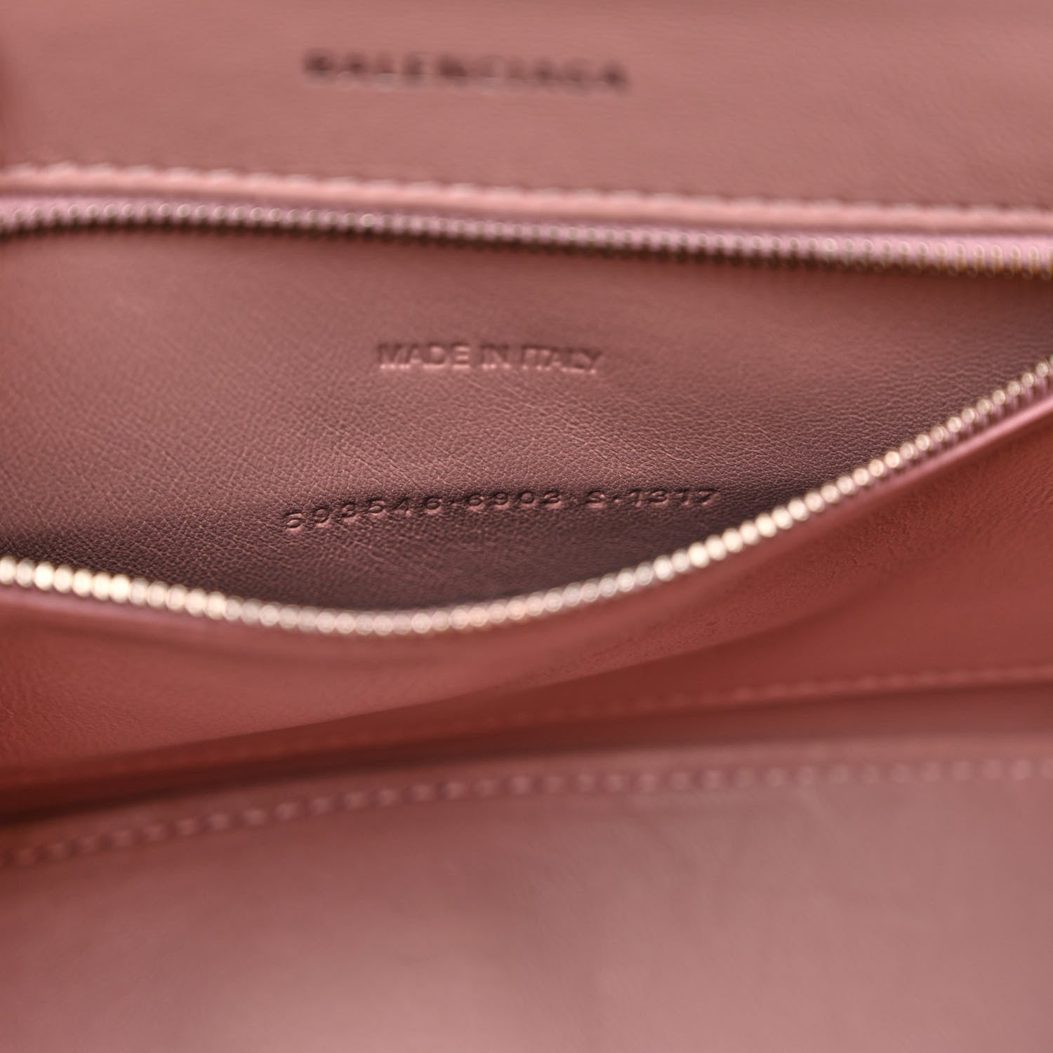 Balenciaga Shiny Calfskin Crocodile Embossed Small Hourglass Top Handle Bag Powder Pink 8 of 12