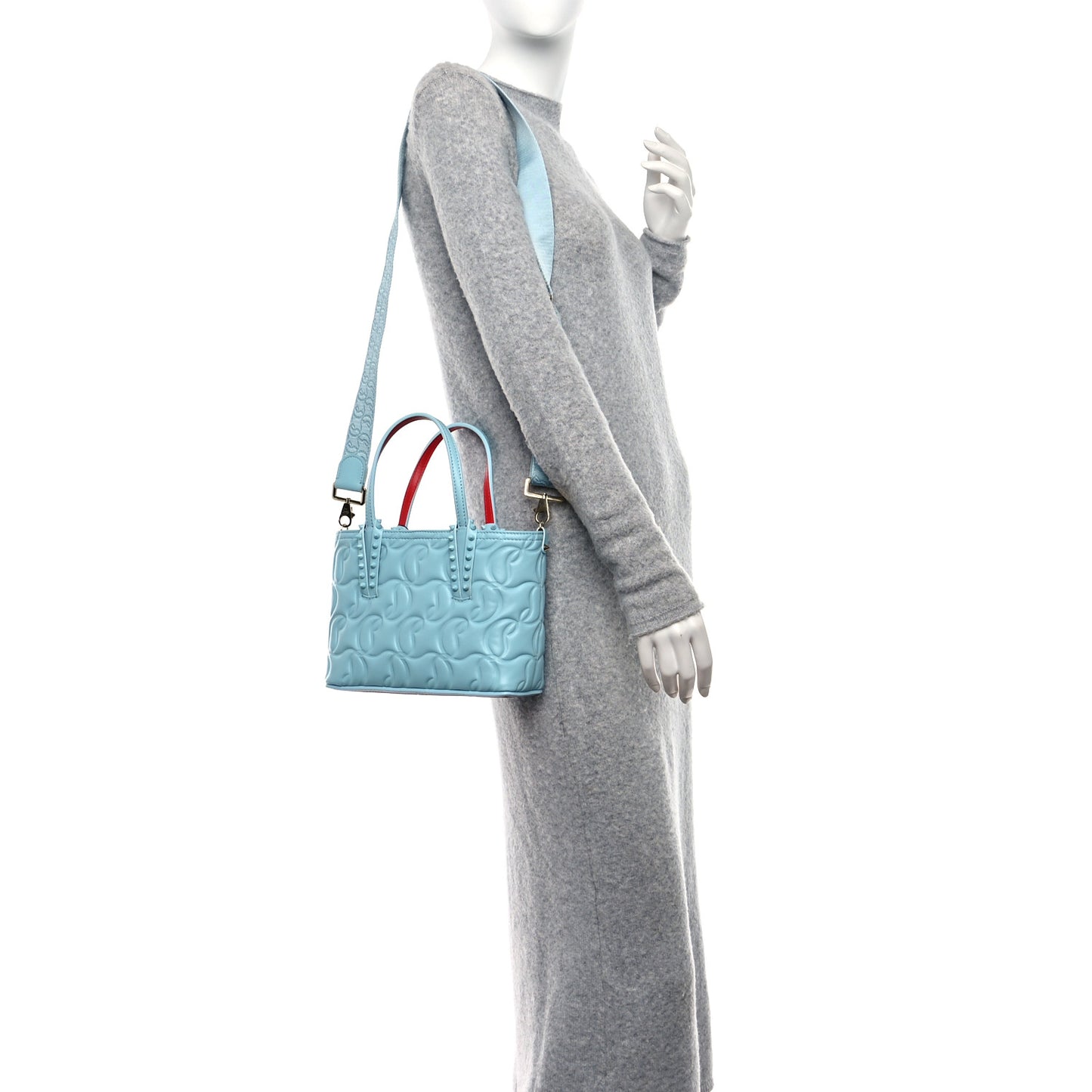 Nappa Embossed Mini East West Cabata Tote Mineral