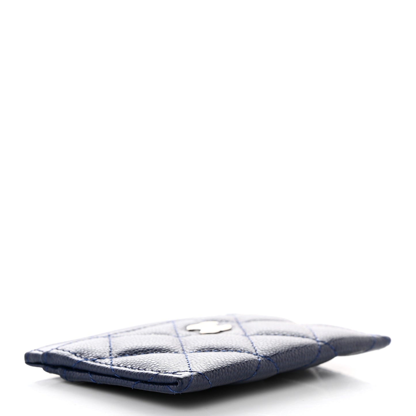 Caviar Quilted Card Holder Navy