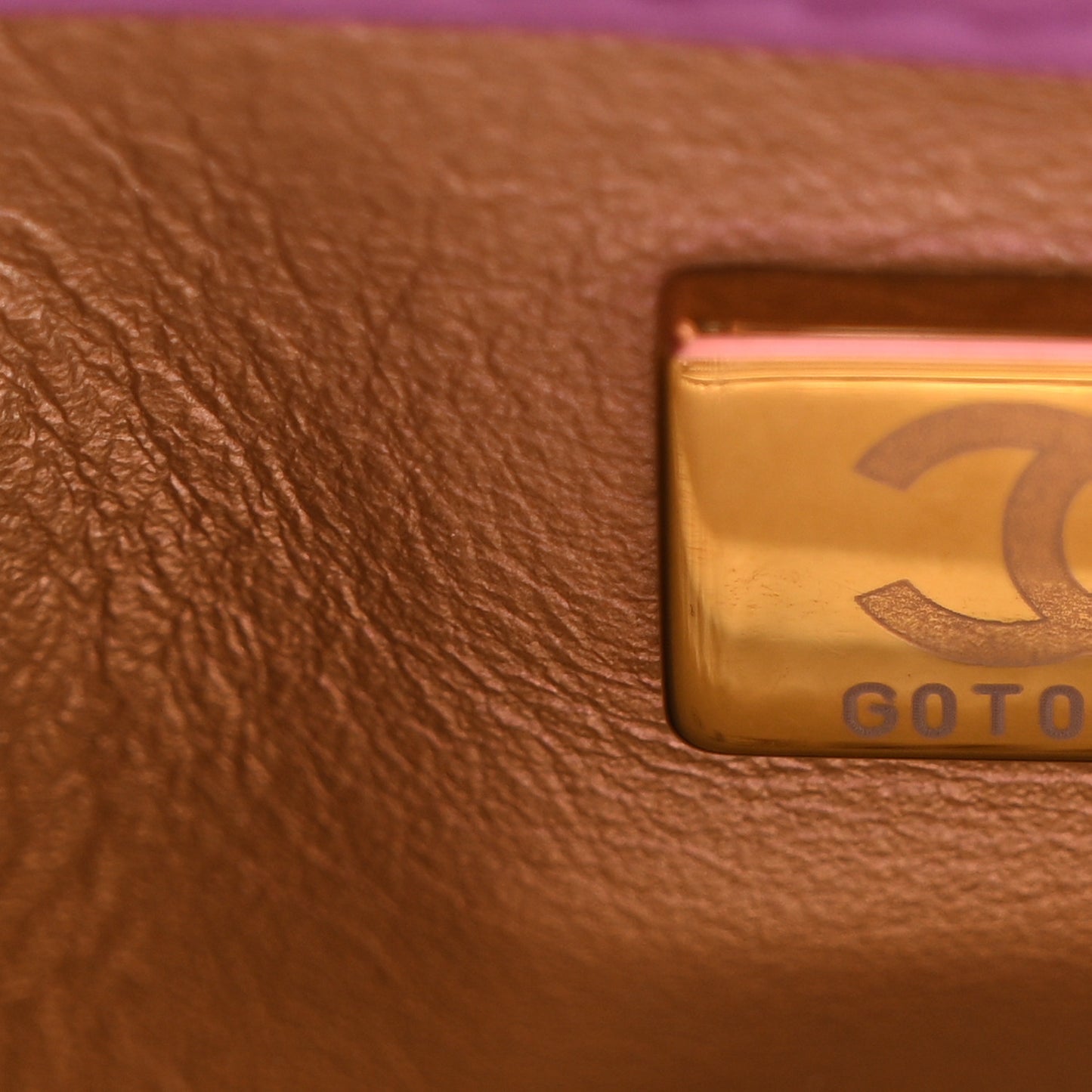 Lambskin Quilted Mini CC Pearl Crush Flap Purple