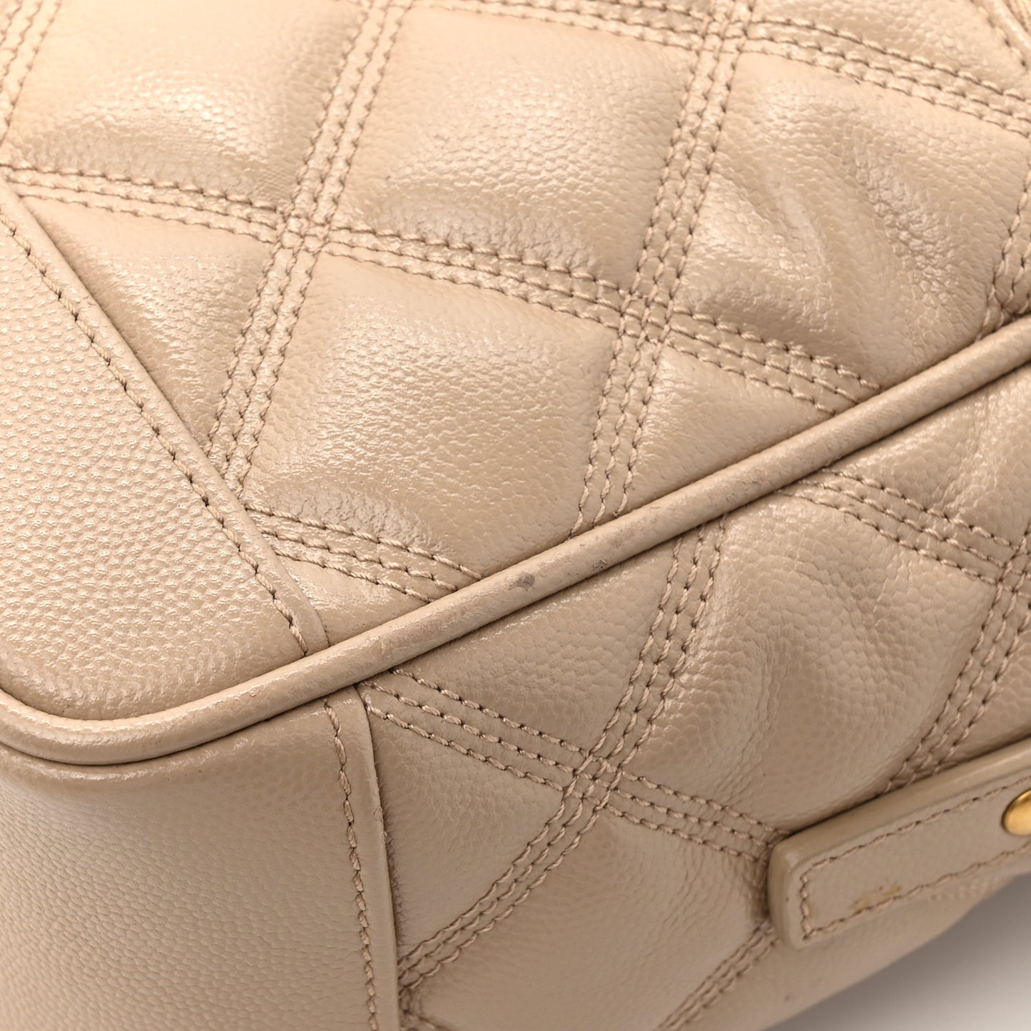 Grain de Poudre Quilted 80's Vanity Bag Dark Beige