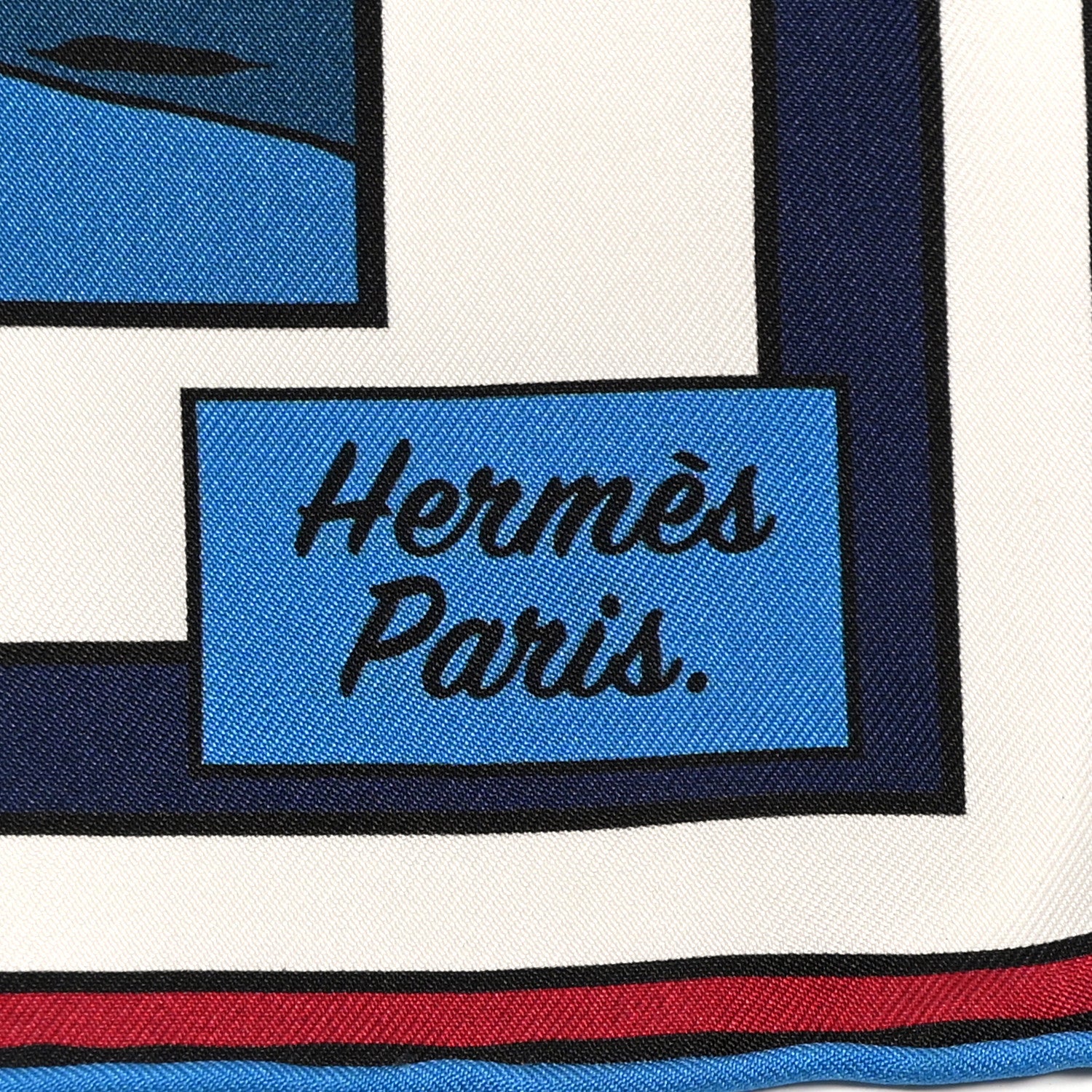 Hermes Silk Carre Wow Double Face Scarf 90 Bleu Vert Bleu Dur 3 of 6