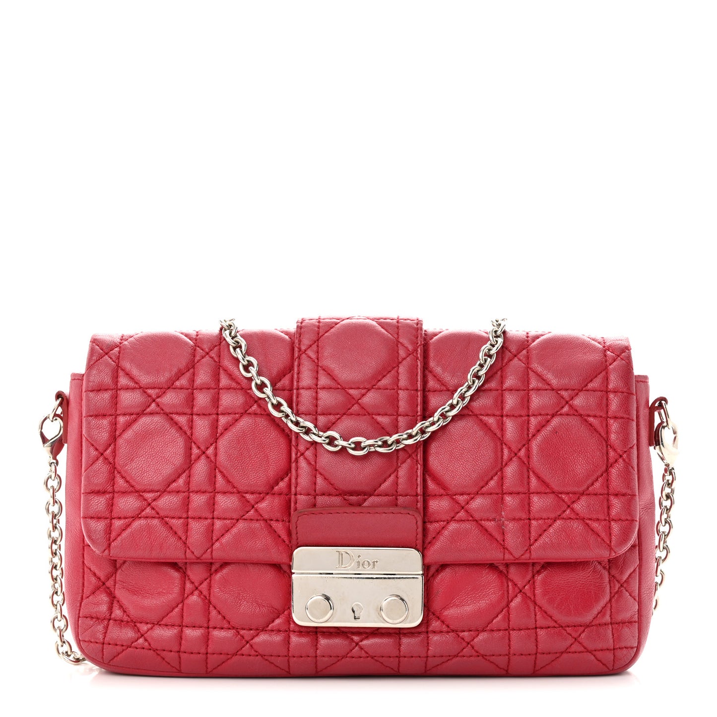Lambskin Cannage Miss Dior Promenade Pouch Fuchsia