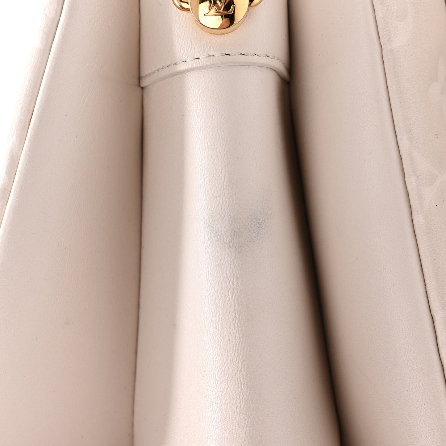 Lambskin Embossed Monogram Coussin PM Beige Cream