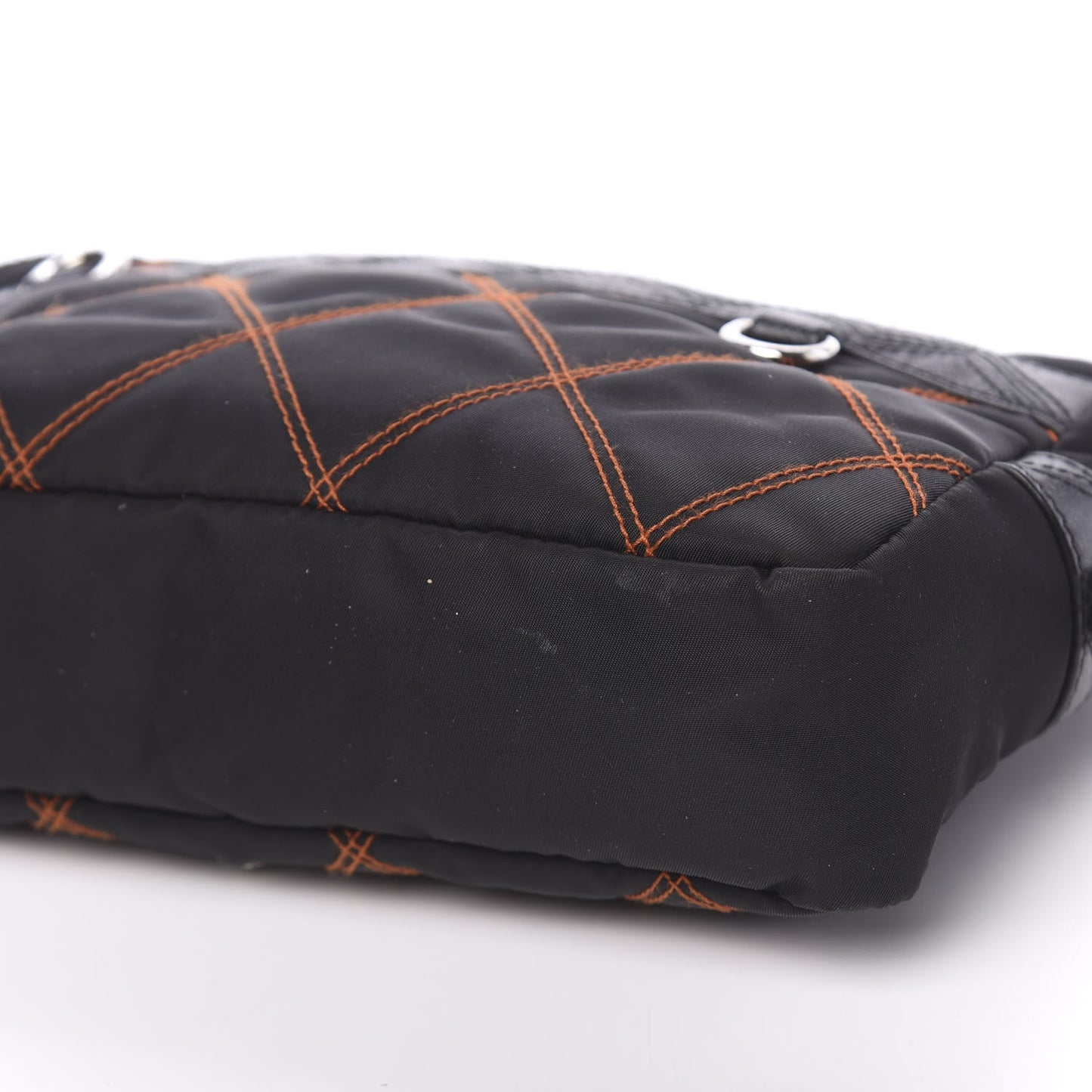 Nylon Tessuto Impuntu Quilted Shoulder Bag Black