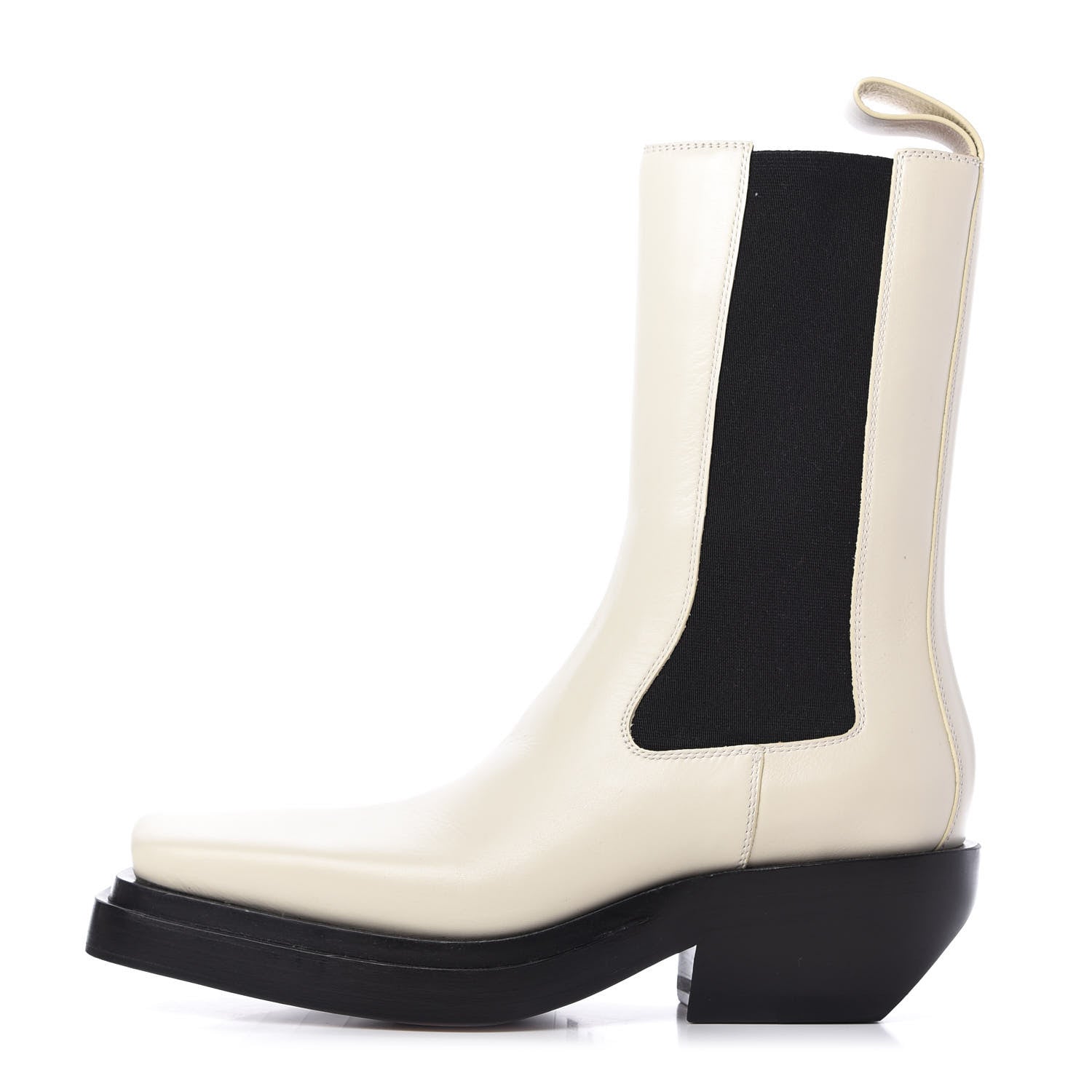Bottega Veneta Calfskin Lean Mid-Calf Boots 36.5 Wax 1 of 8