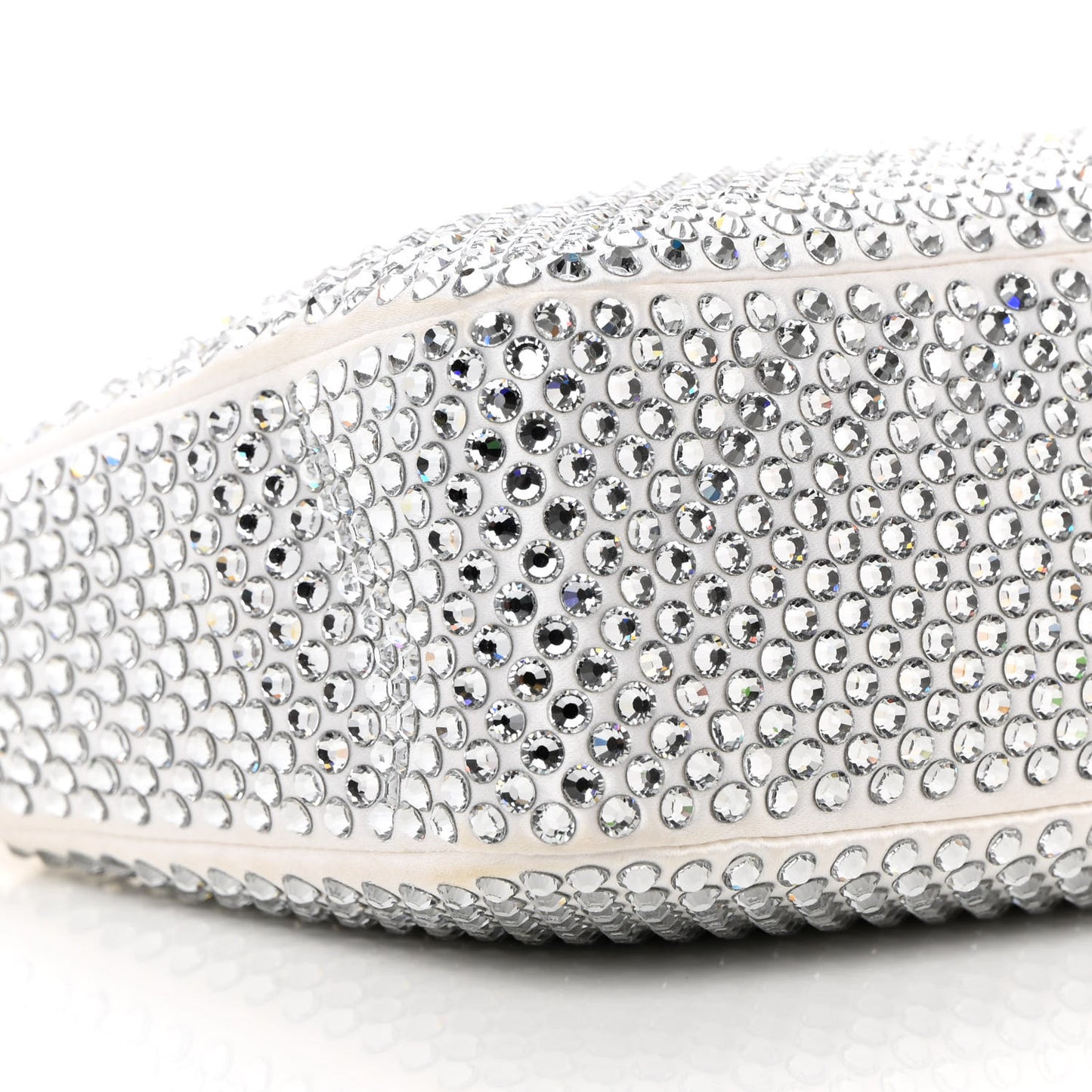 Satin Crystal Mini Re-Edition 2000 Bag White