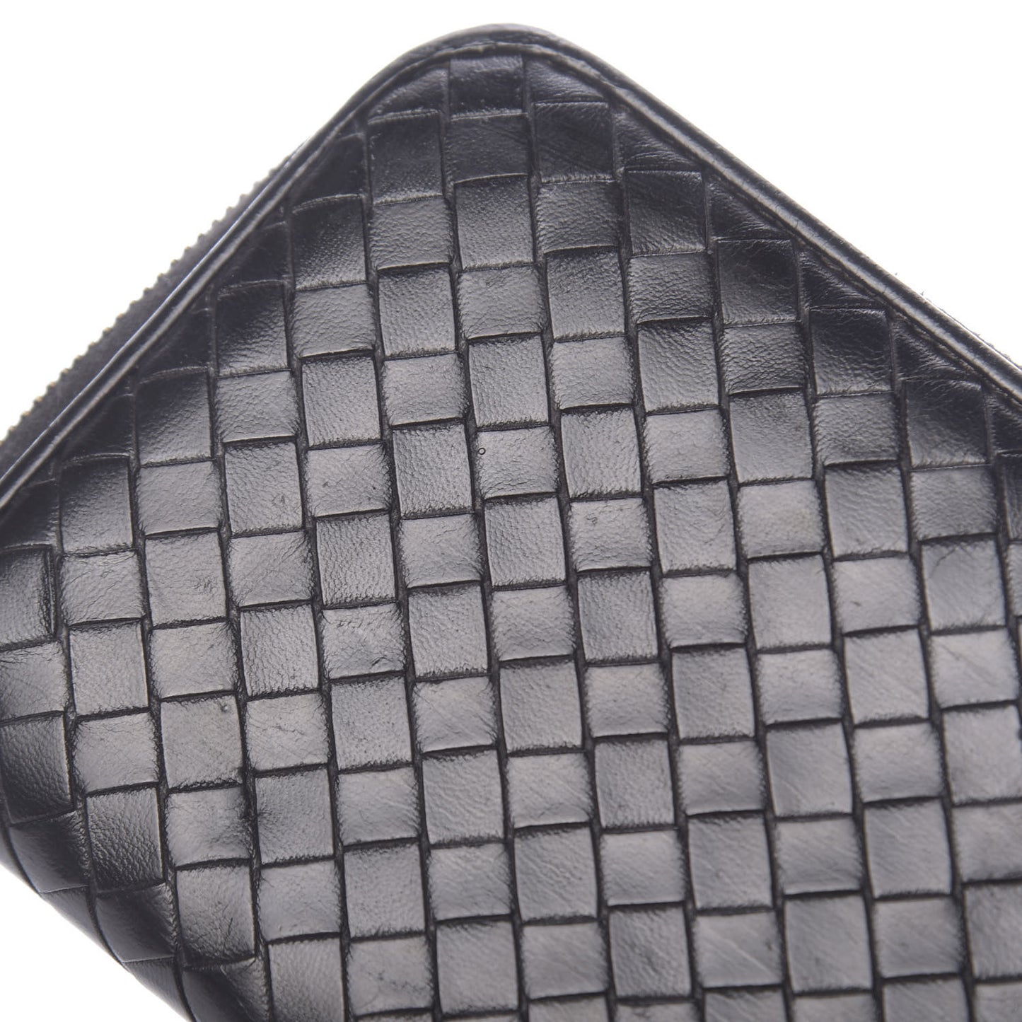 Nappa Intrecciato Zip Around Wallet Black