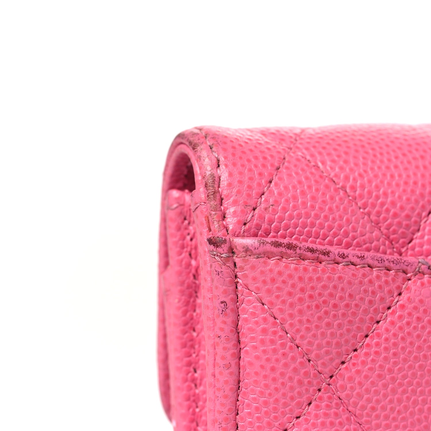 Chanel Caviar Quilted Flap Card Holder Wallet Pink 14 of 15
