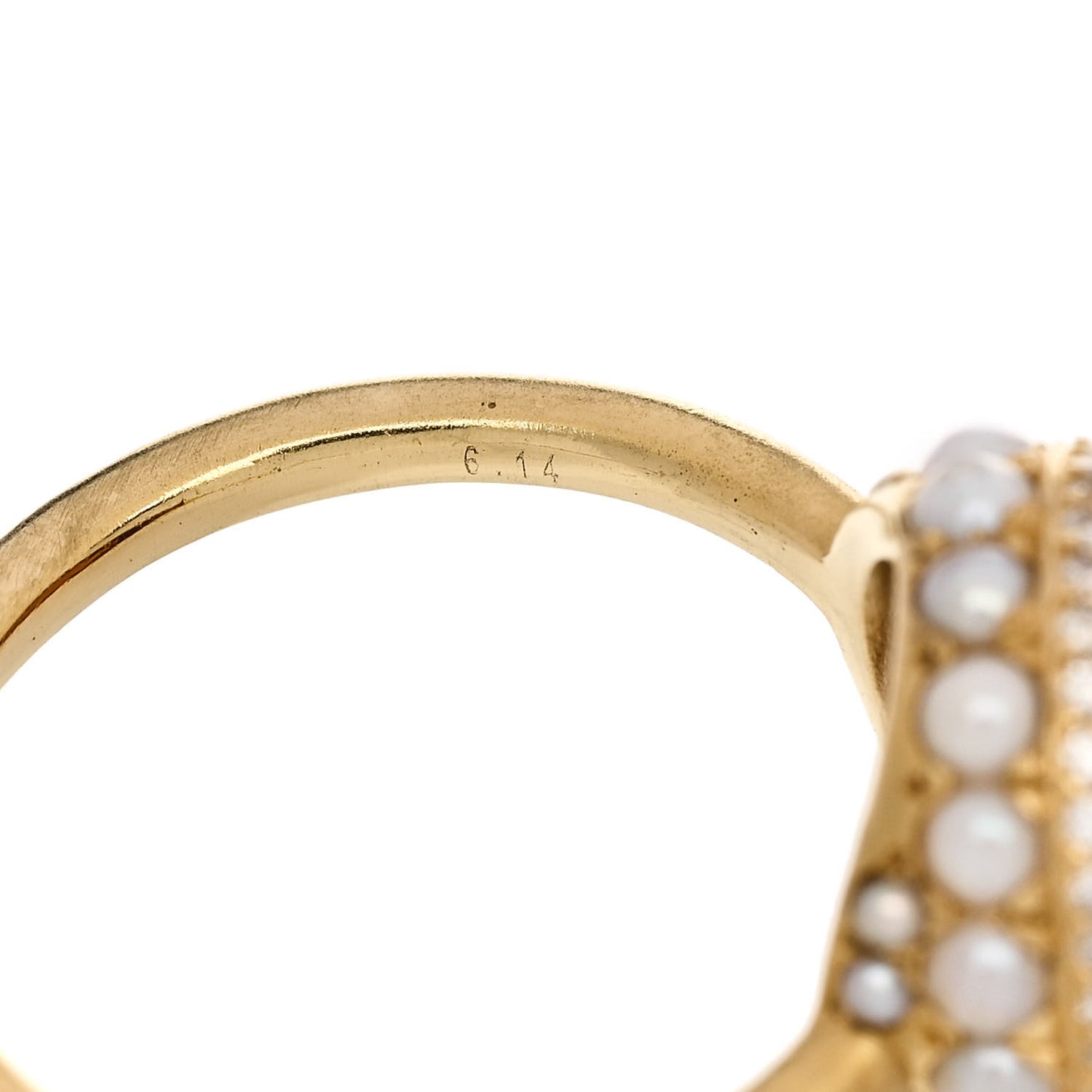 18K Yellow Gold Diamond Orange Tourmaline Freshwater Cultured Pearl One of a Kind Ring 53 6.5