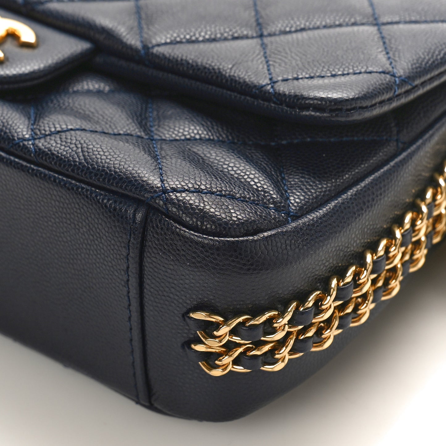 Caviar Quilted Mini CC You Flap Navy