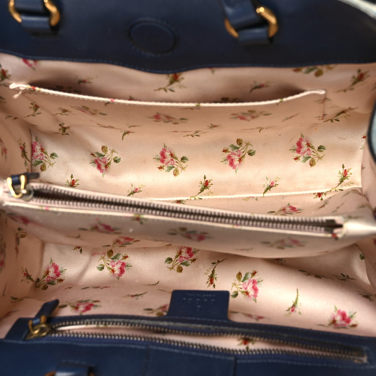 Denim Matelasse Small Pearly GG Marmont Tote Blue