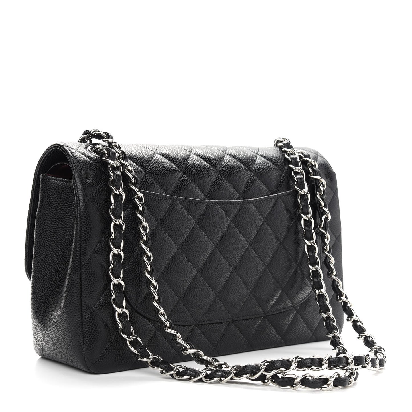 Caviar Quilted Jumbo Double Flap Black