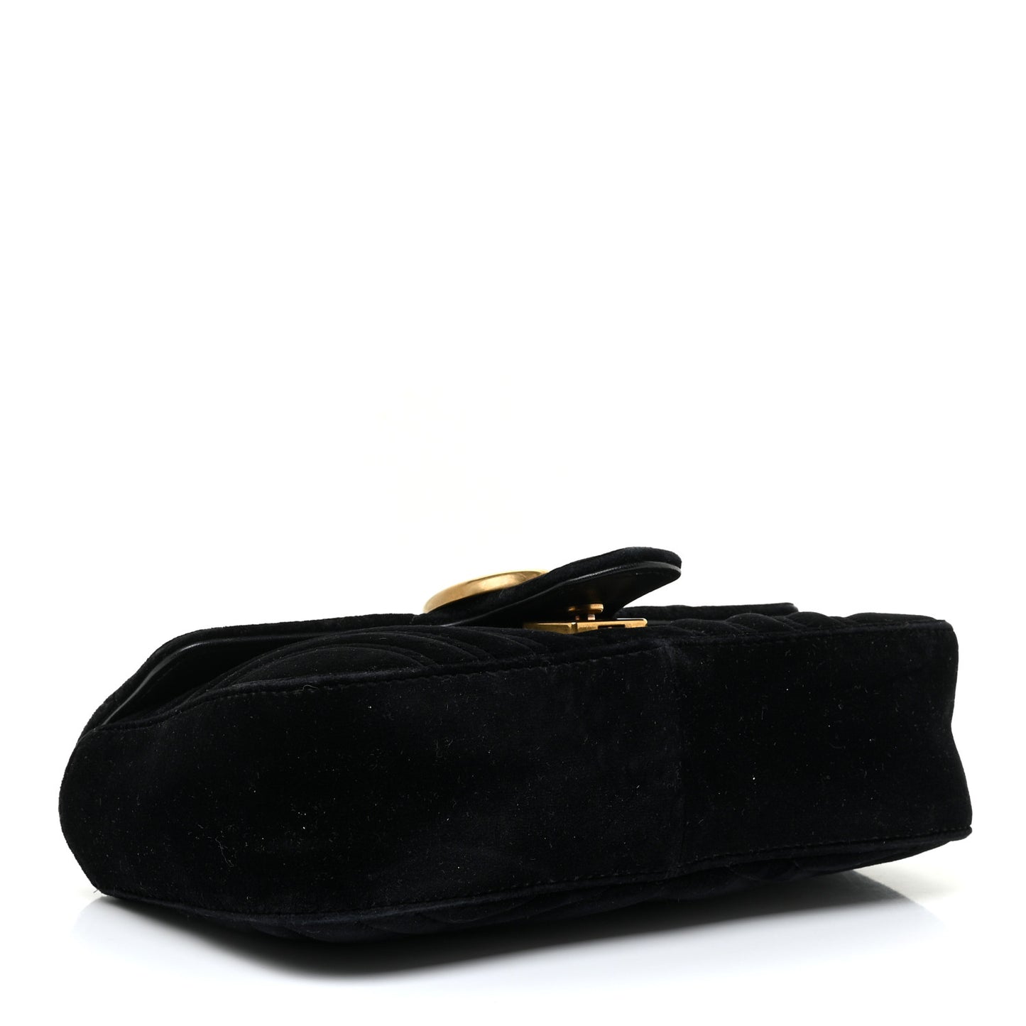Velvet Matelasse Mini GG Marmont Shoulder Bag Black