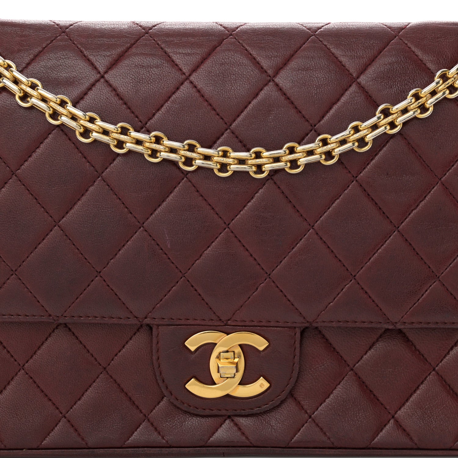Chanel Lambskin Quilted Medium Double Flap Bijoux Chain Bordeaux 7 of 13