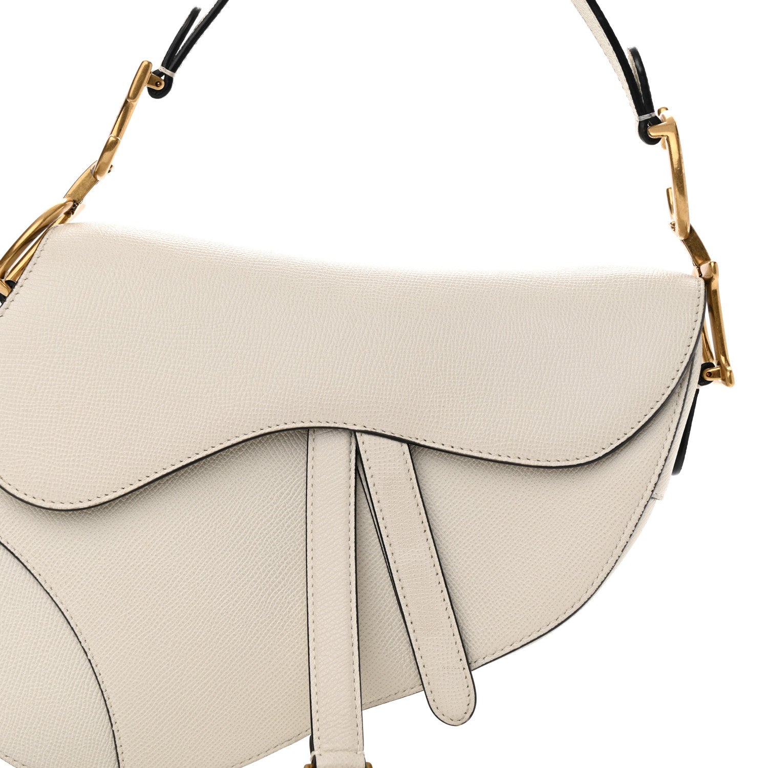 Christian Dior Grained Calfskin Saddle Bag White 7 of 9