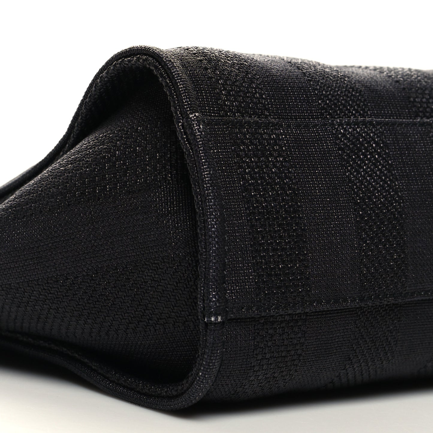 Mixed Fibers Striped Small Deauville Tote Black
