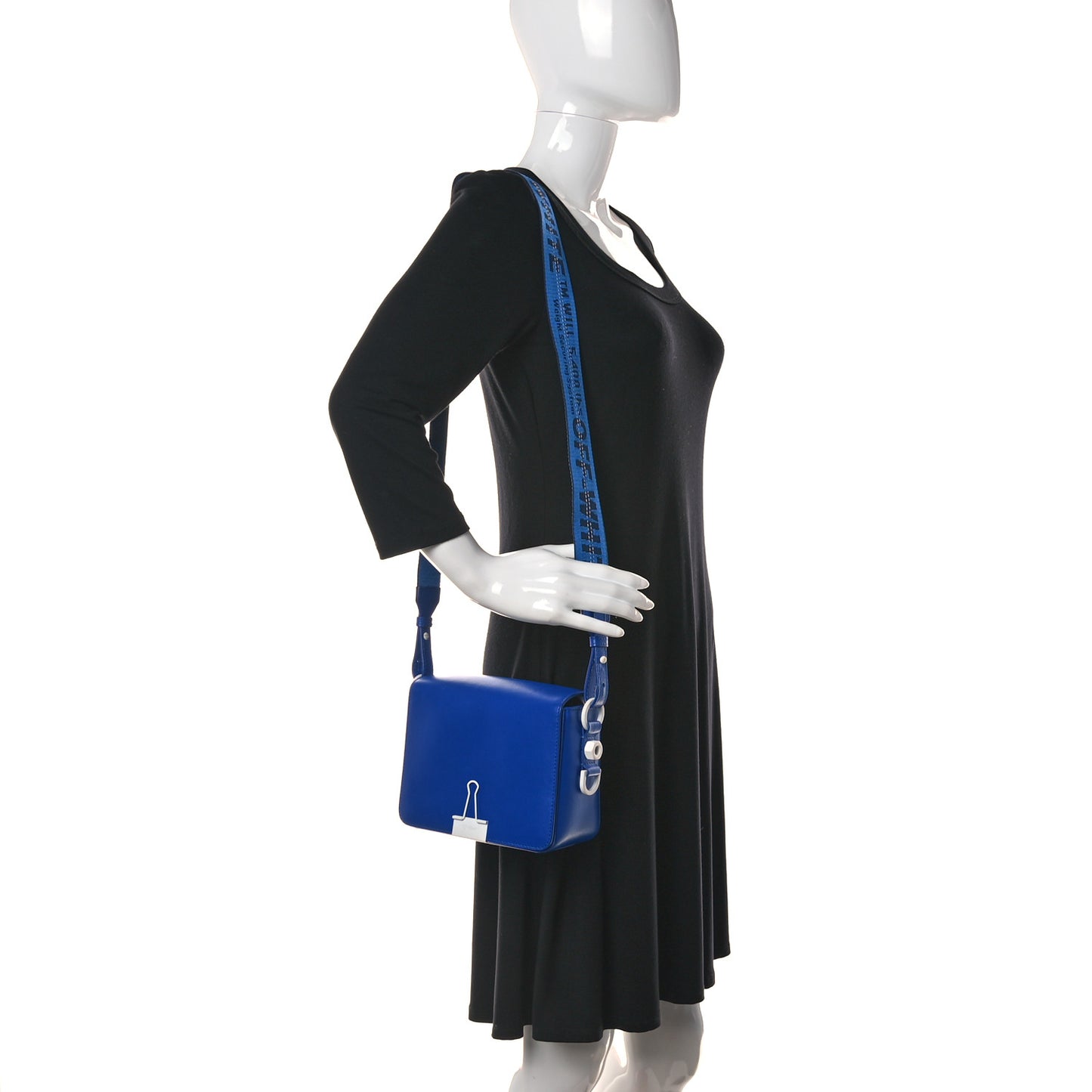 Calfskin Binder Clip Bag Blue