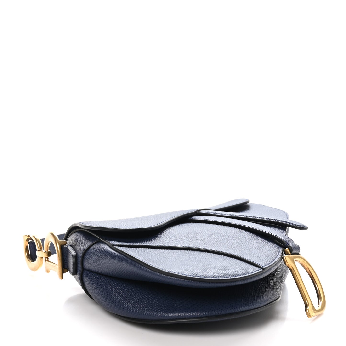 Grained Calfskin Saddle Bag Indigo Blue