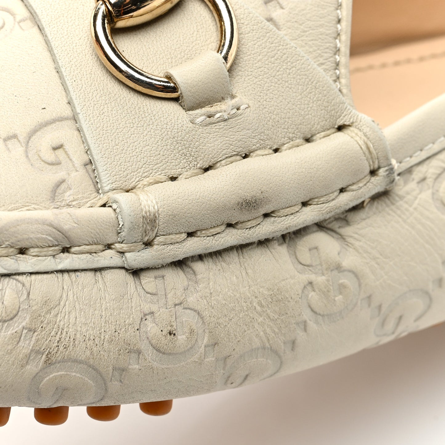 Calfskin Monogram Horsebit Guccissima Moccasin Loafers 38 Grey