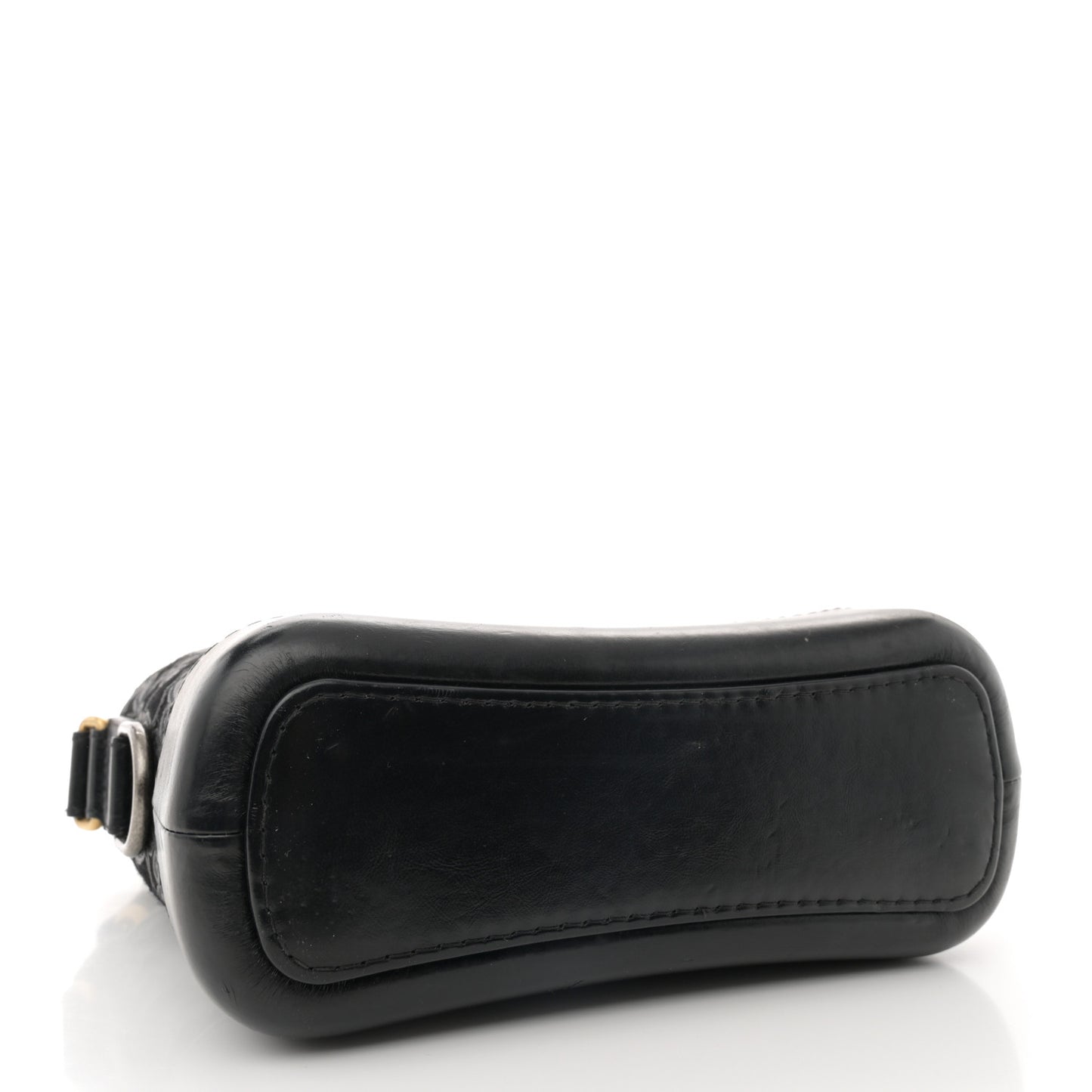 Calfskin Wool Felt Embossed Small Gabrielle Logo Hobo Black