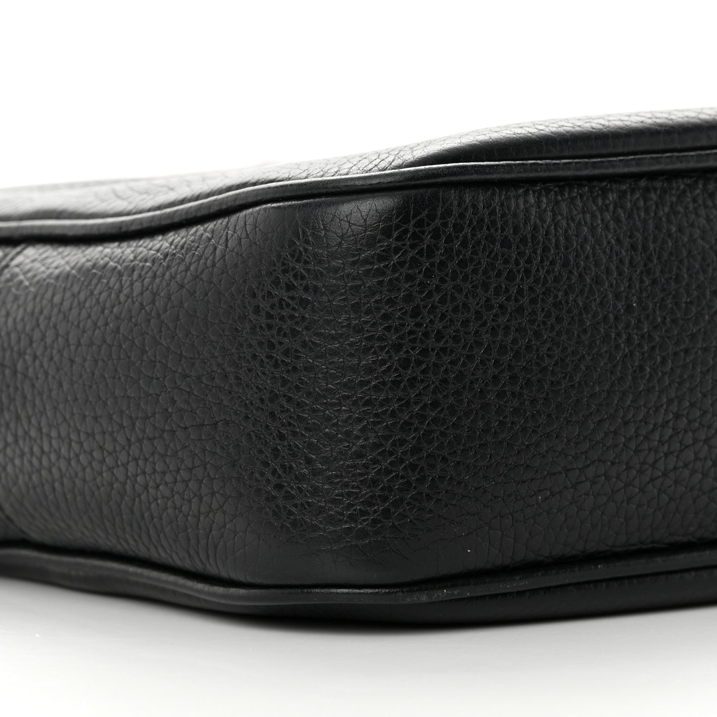 Pebbled Calfskin Small Soho Disco Bag Black