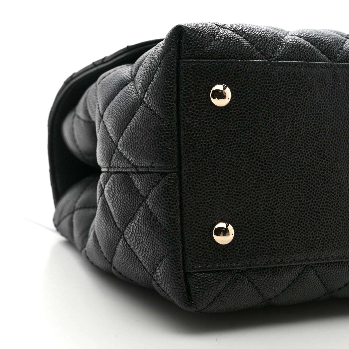 Caviar Quilted Small Coco Handle Flap Black
