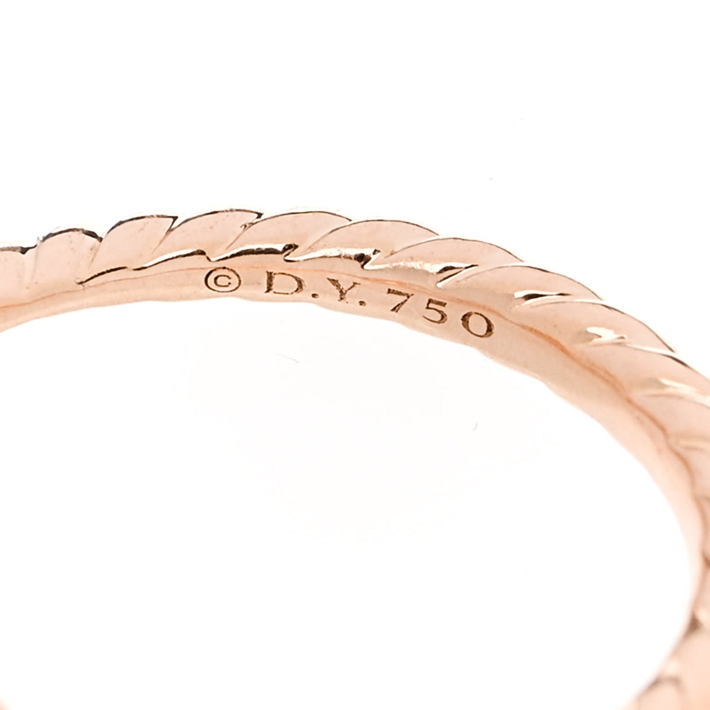 18K Rose Gold Diamond 4.5mm Stax Single Row Chain Link Ring 52 6