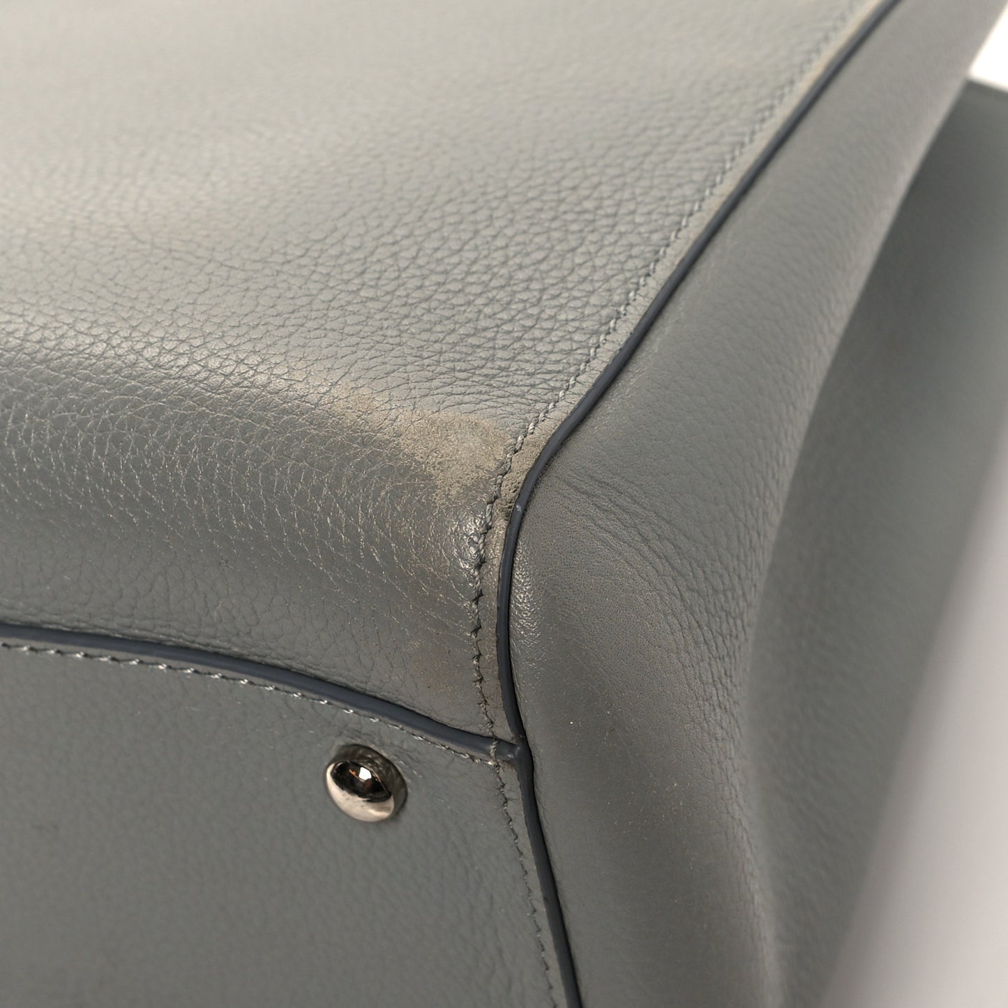 Grained Calfskin Small Neo Executive Shopper Tote Grey