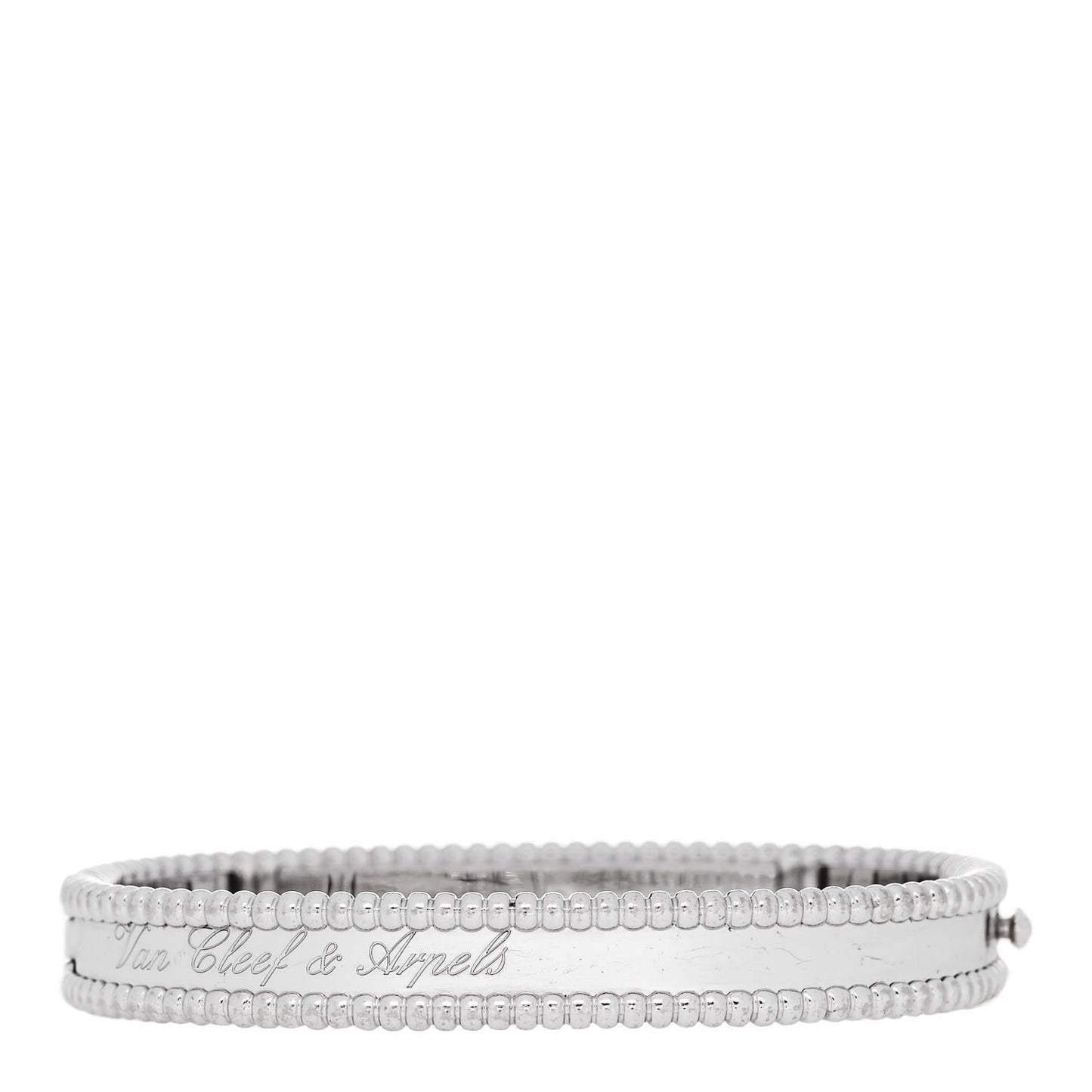 18K White Gold Perlee Signature Bangle Bracelet S